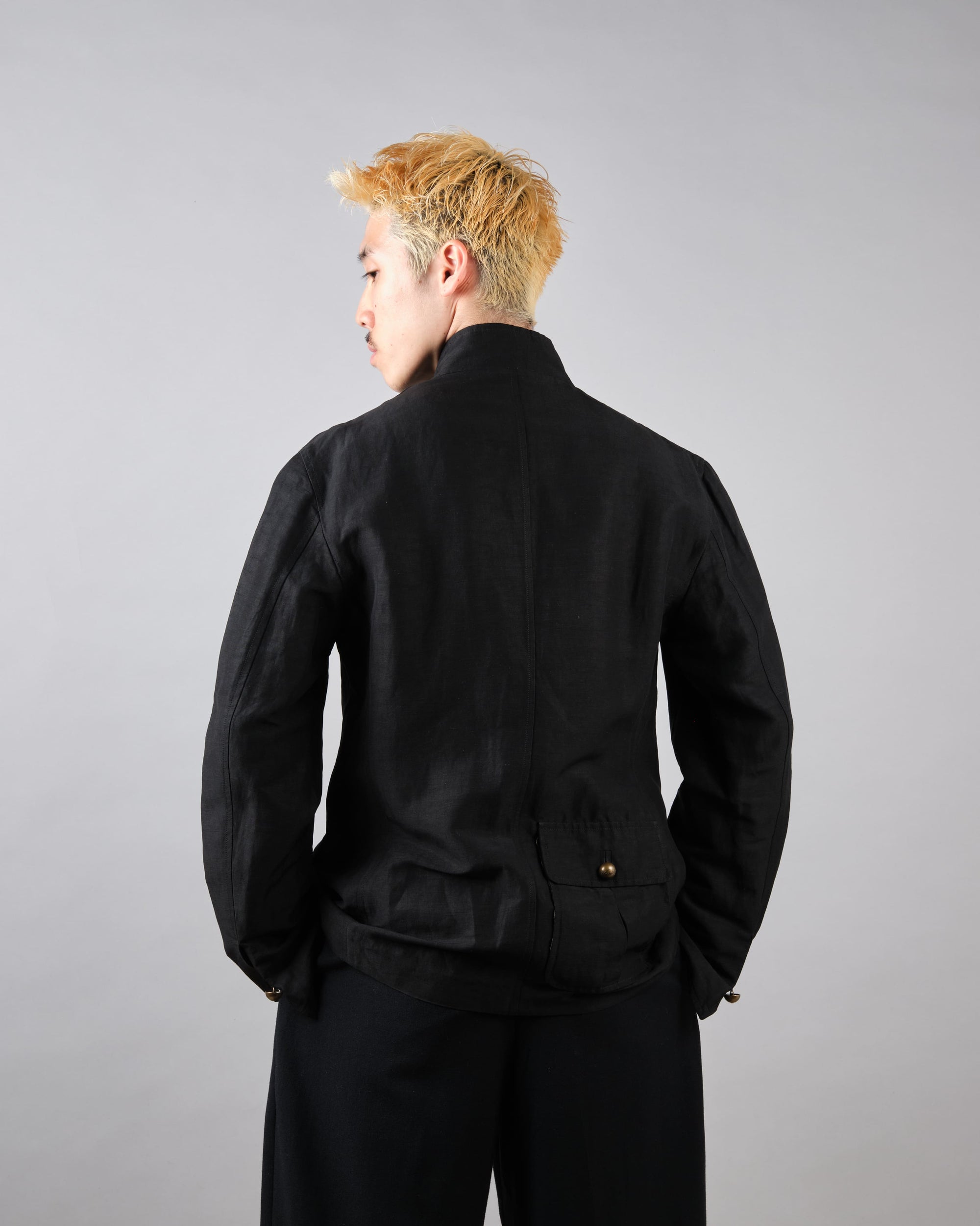 ［~00's］Old ARNYS PARIS Silk Linen Stand Collar Jacket Size.46
