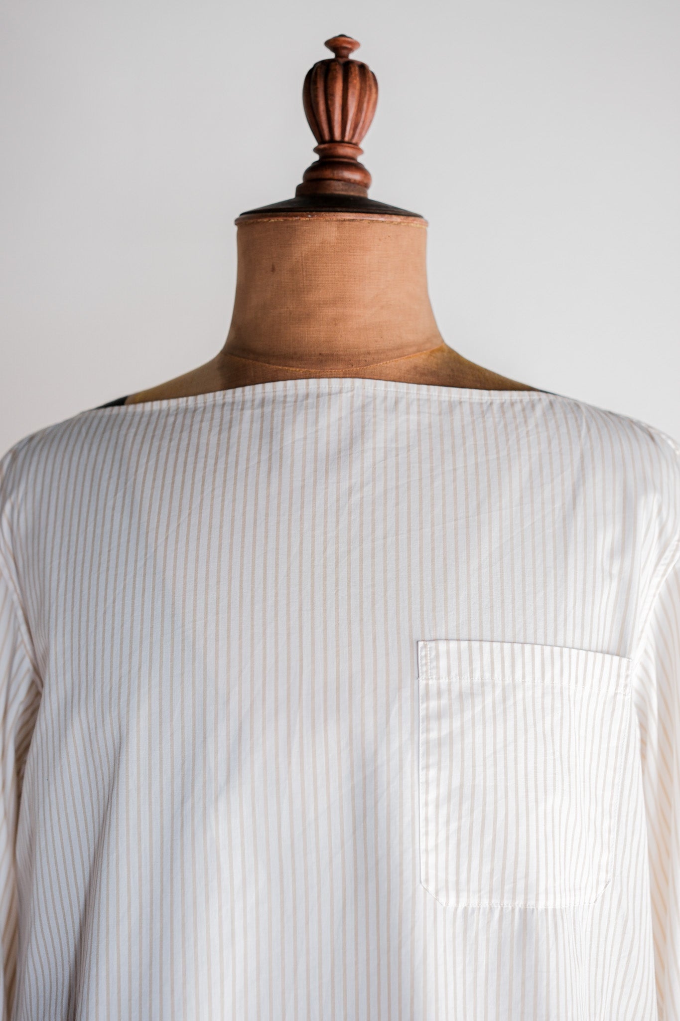 【~00's】Old Hermès Paris Boat Neck Cotton Striped Shirt Size.40 by Martin Margiela