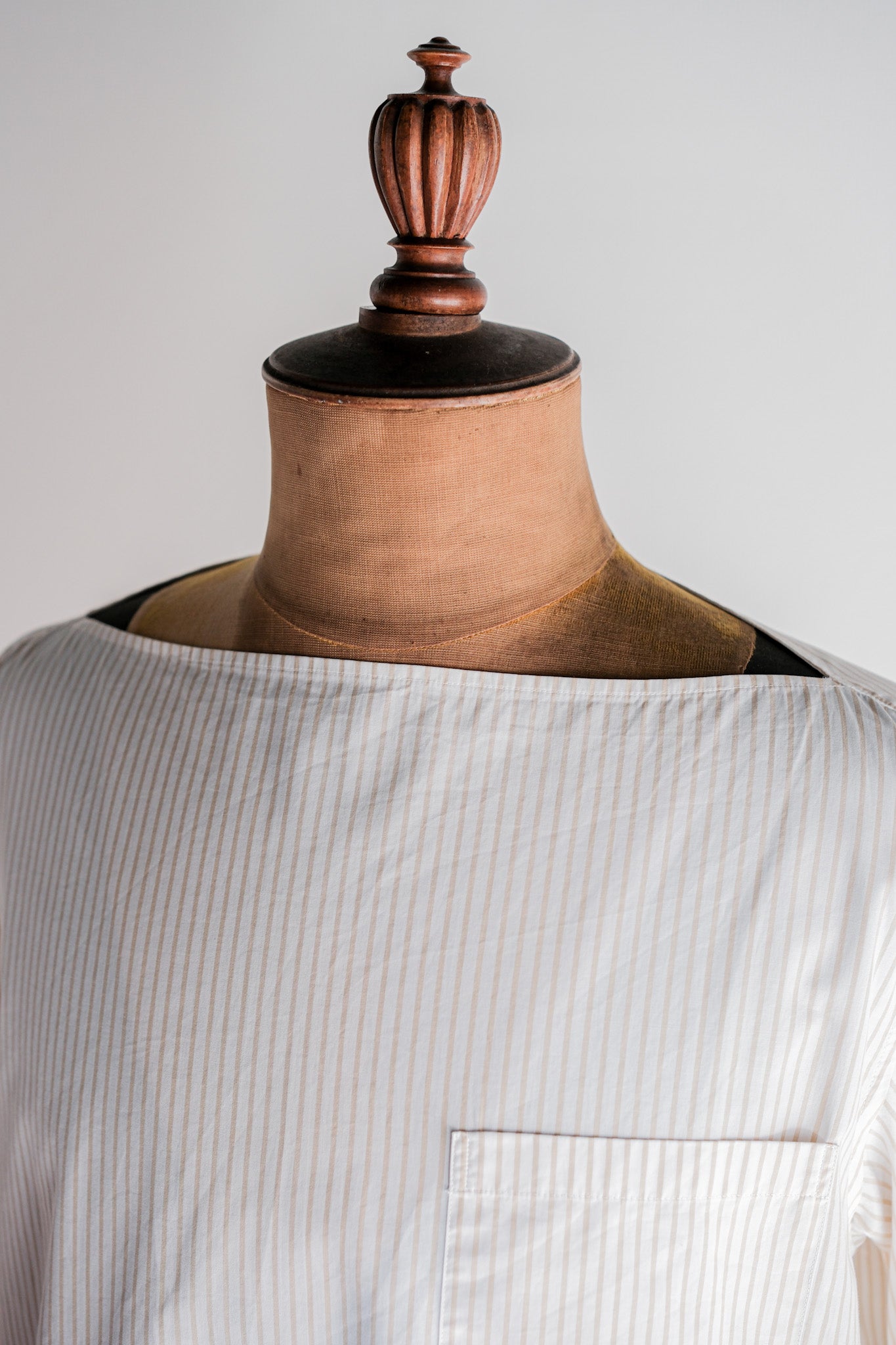 ［~00's］Old Hermès Paris Boat Neck Cotton Striped Shirt Size.40 by Martin Margiela