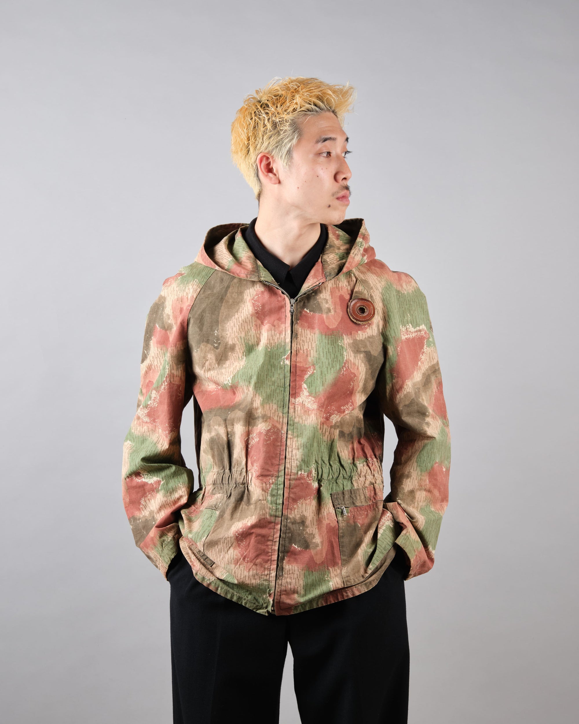 ［~60's］Czechoslovakian Army Sumpfmuster Pattern Camouflage Raglan Sleeve Zip Up Hooded Jacket "Localmade"