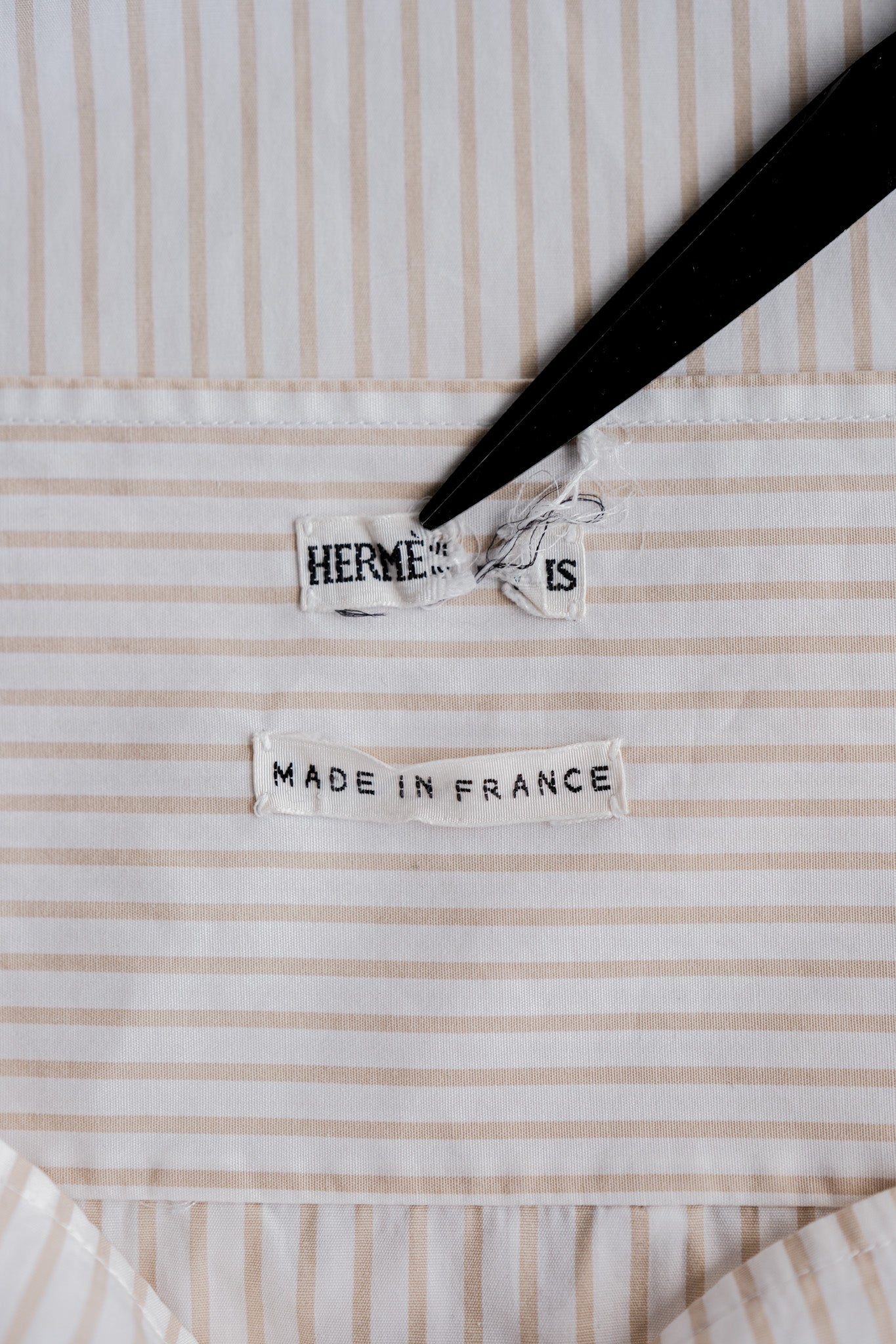 ［~00's］Old Hermès Paris Boat Neck Cotton Striped Shirt Size.40 by Martin Margiela