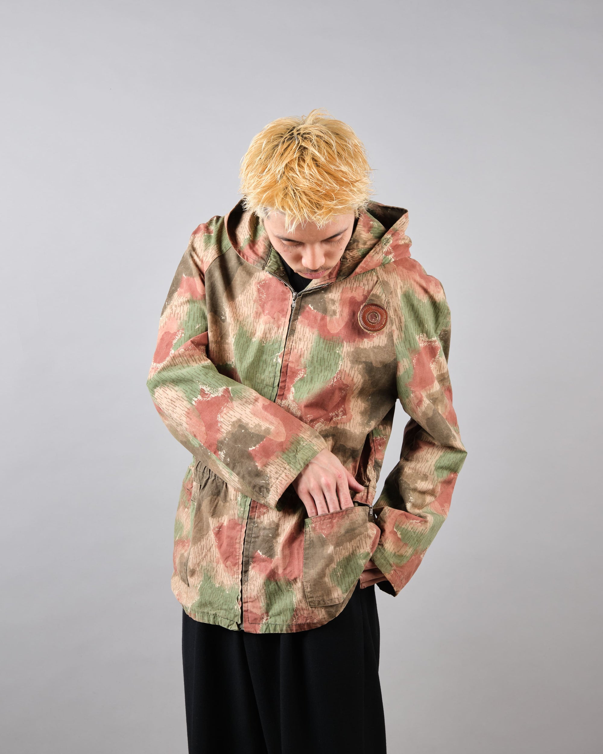 ［~60's］Czechoslovakian Army Sumpfmuster Pattern Camouflage Raglan Sleeve Zip Up Hooded Jacket "Localmade"