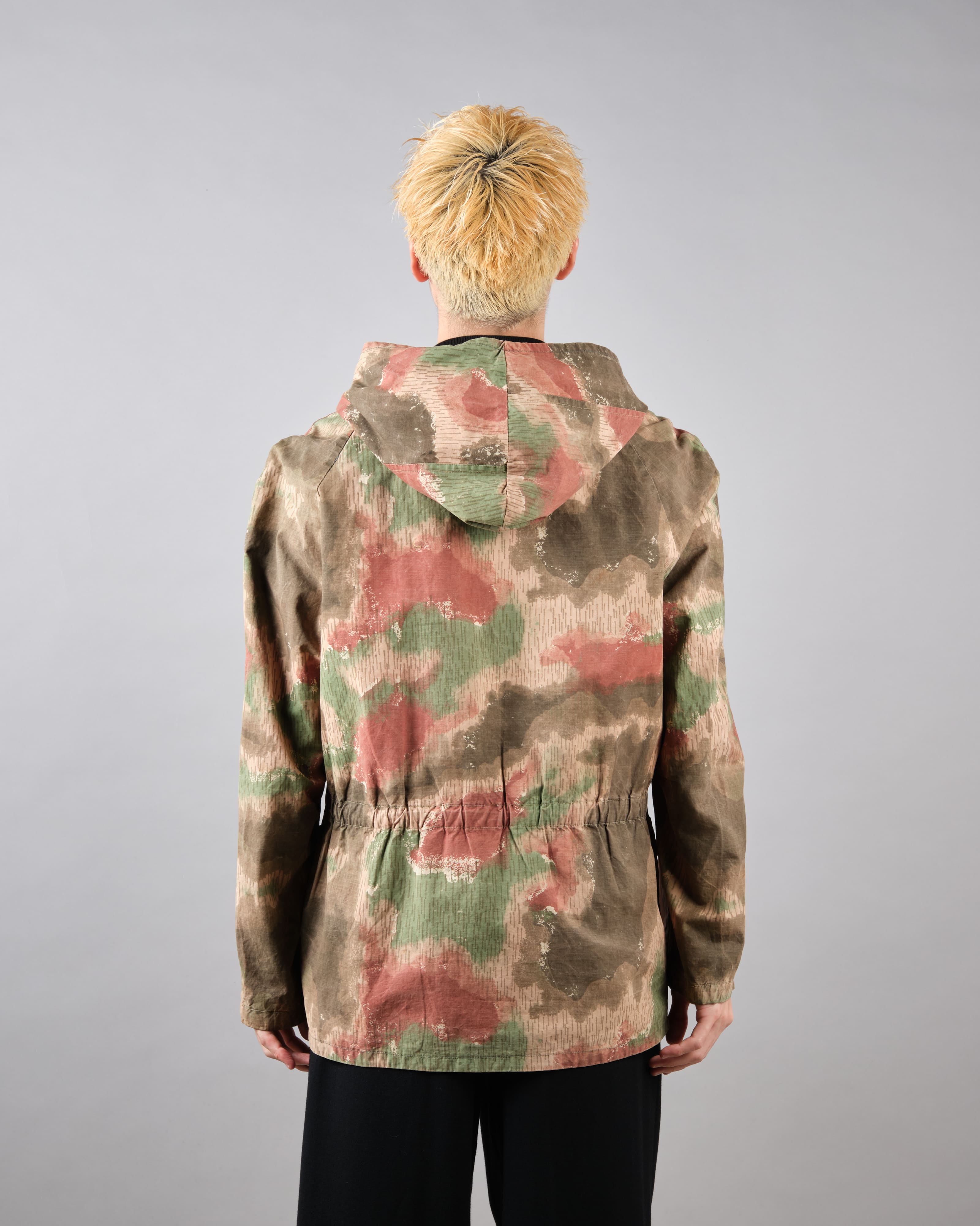 [~ 60 년대] 체코 슬로바키아 육군 sumpfmuster 패턴 위장 raglan sleeve zip 후드 재킷 "Local -Made"