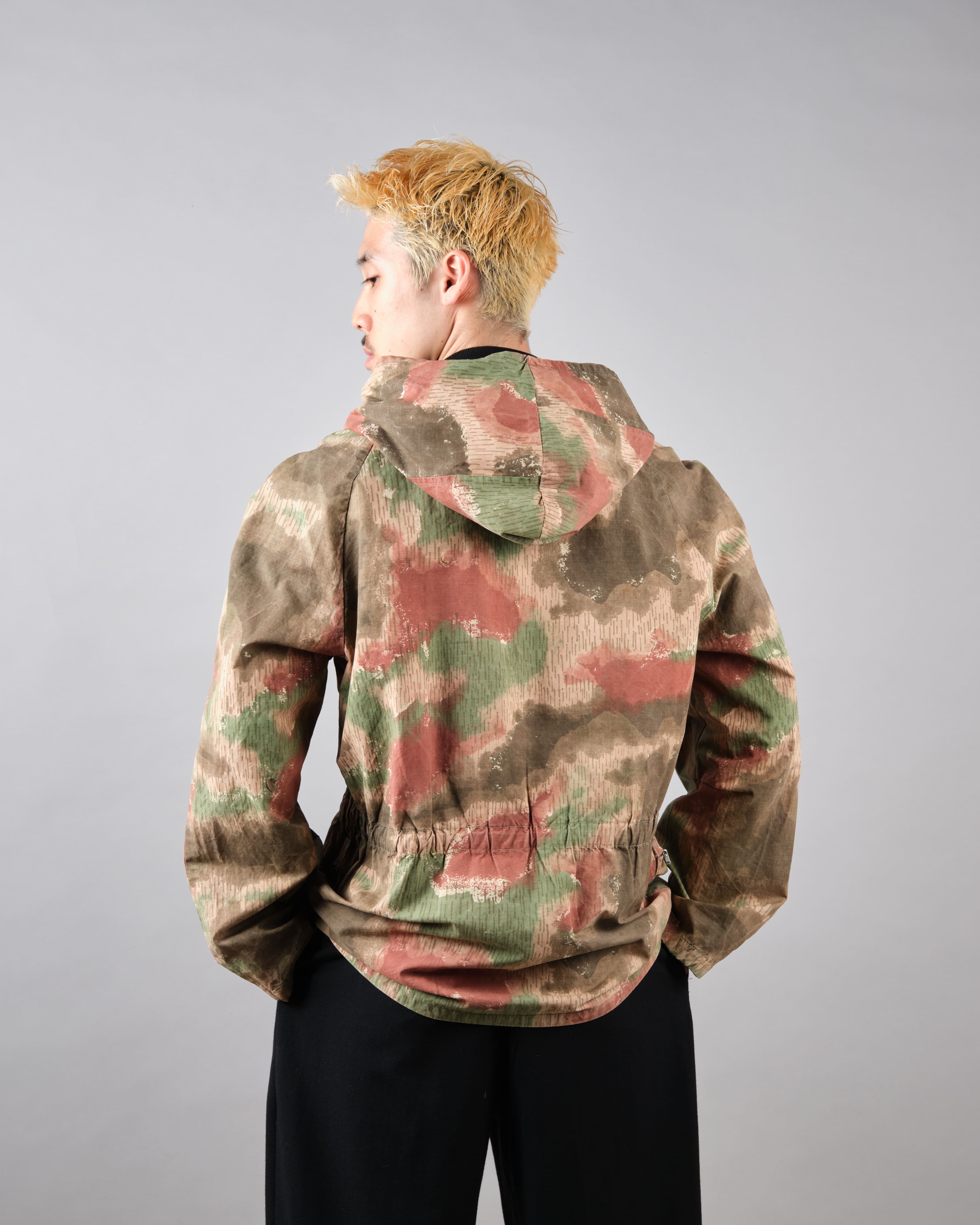 [~ 60 년대] 체코 슬로바키아 육군 sumpfmuster 패턴 위장 raglan sleeve zip 후드 재킷 "Local -Made"