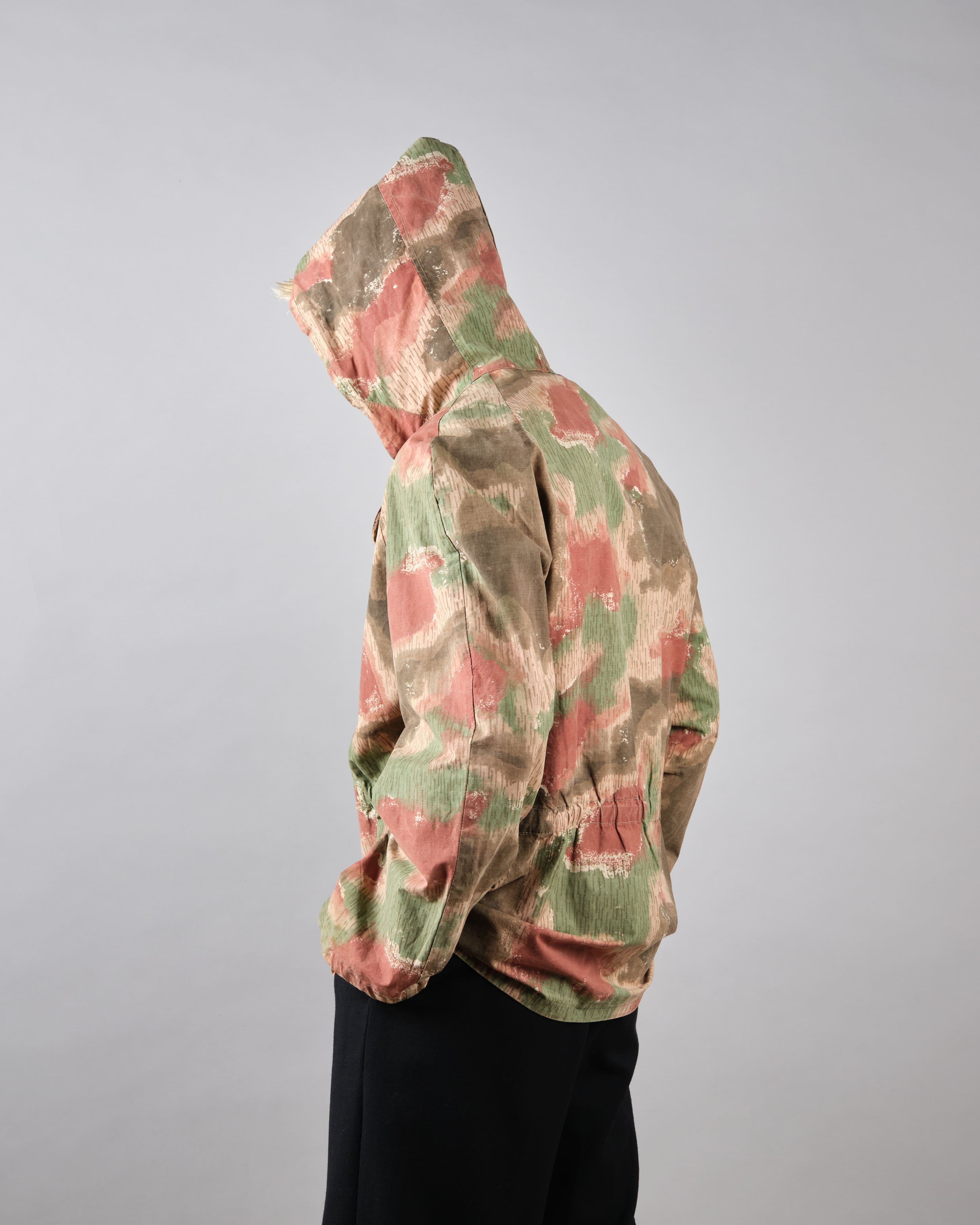 [~ 60 년대] 체코 슬로바키아 육군 sumpfmuster 패턴 위장 raglan sleeve zip 후드 재킷 "Local -Made"
