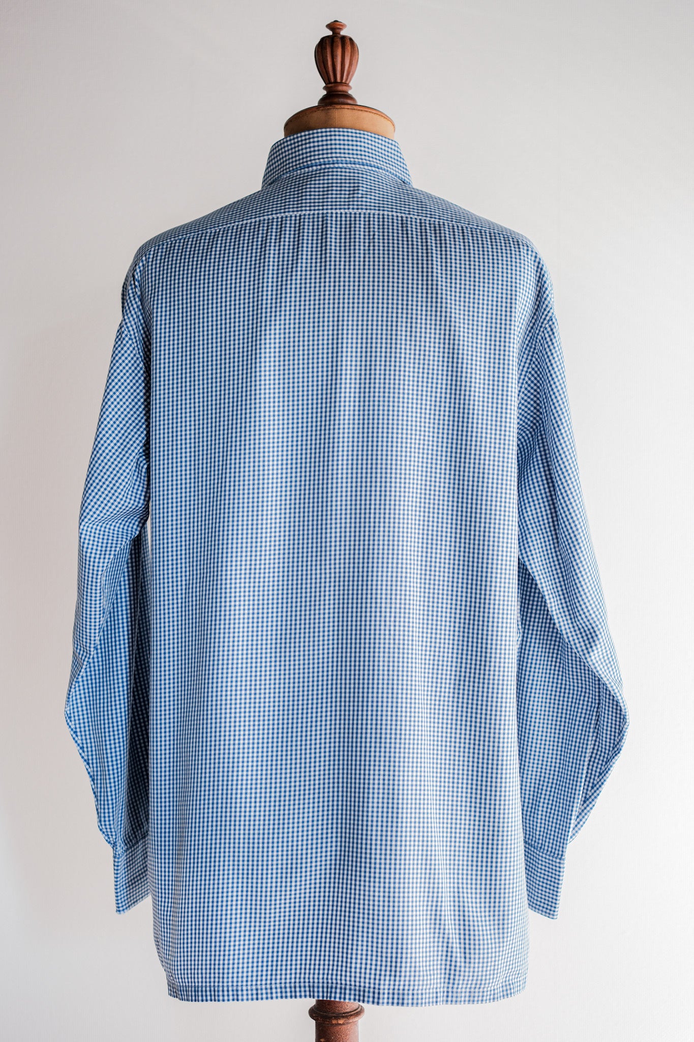 ［~00's］Old Charvet Cotton Checked Dress Shirt "Bespoke"