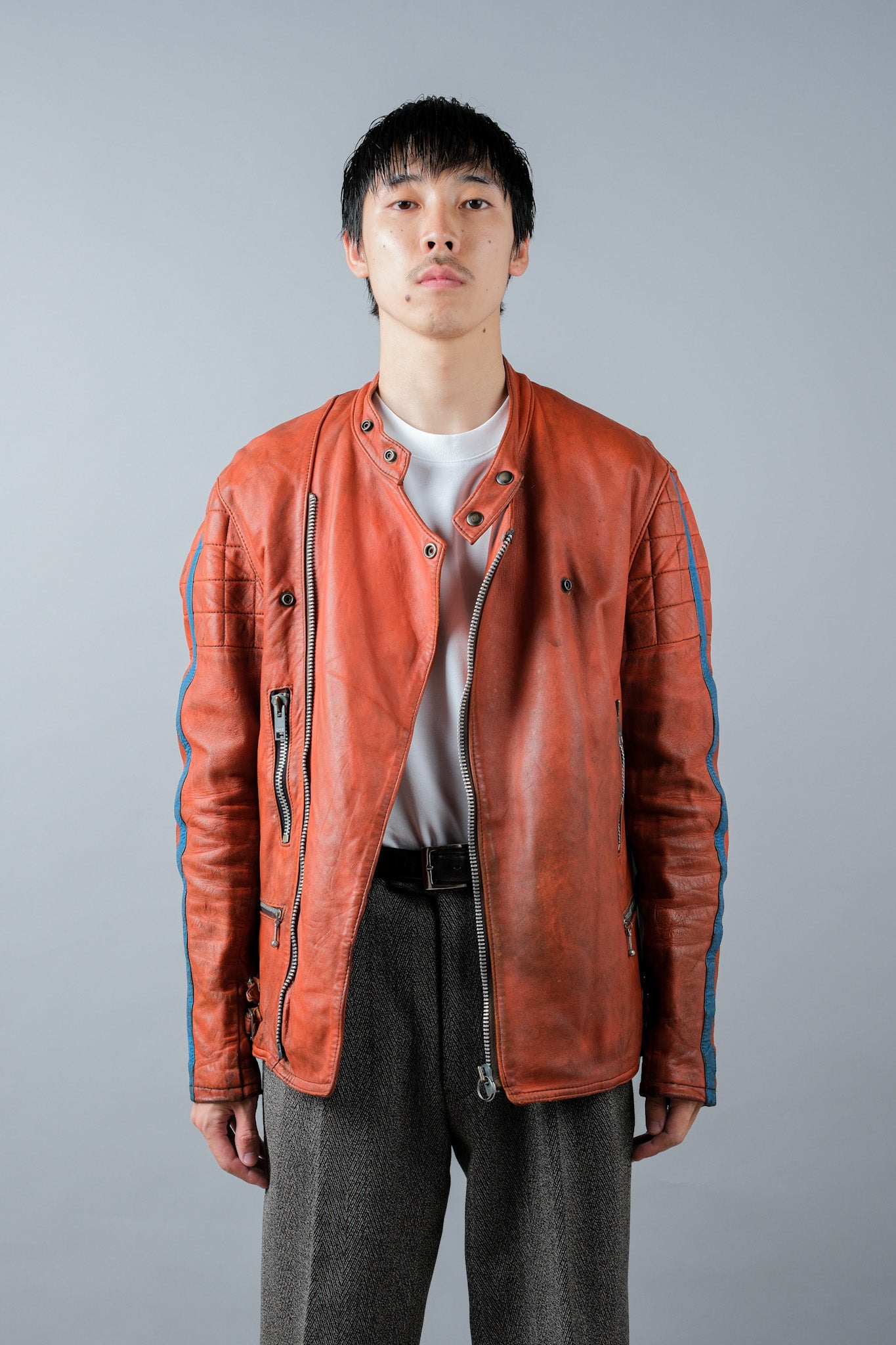 【~60's】French Vintage Leather Riders Jacket "Jacques Icek"