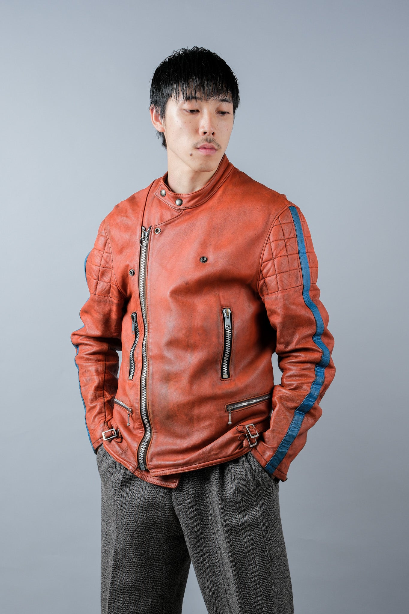［~60's］French Vintage Leather Riders Jacket "Jacques Icek"