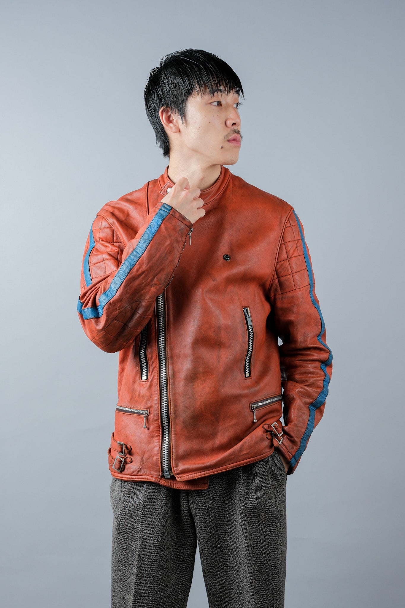 ［~60's］French Vintage Leather Riders Jacket "Jacques Icek"