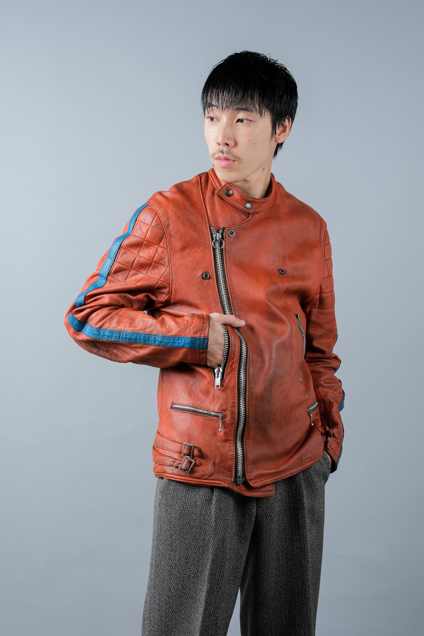 ［~60's］French Vintage Leather Riders Jacket "Jacques Icek"