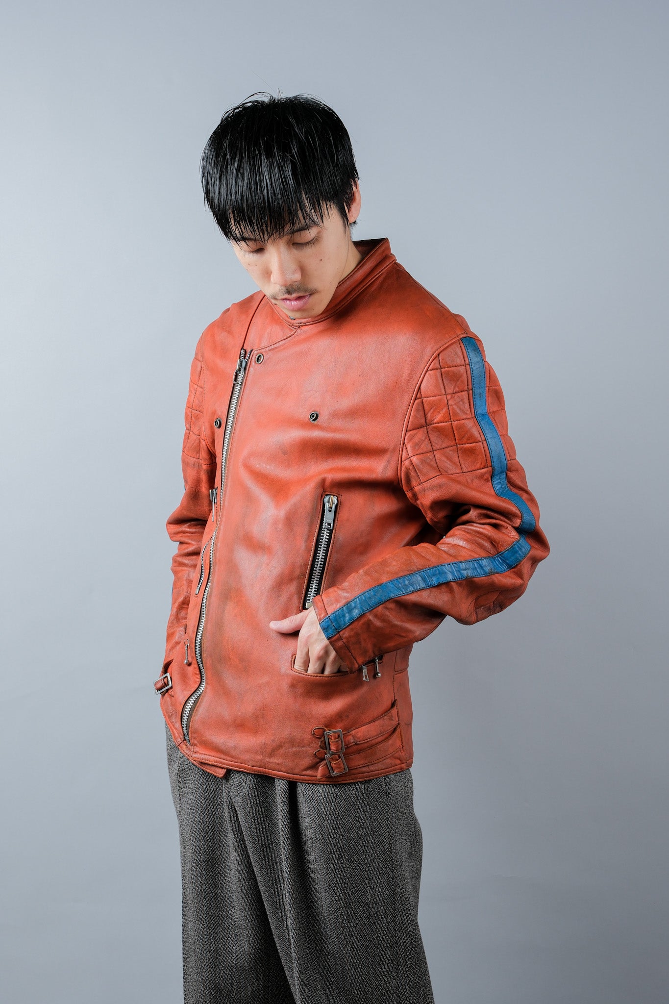 ［~60's］French Vintage Leather Riders Jacket "Jacques Icek"