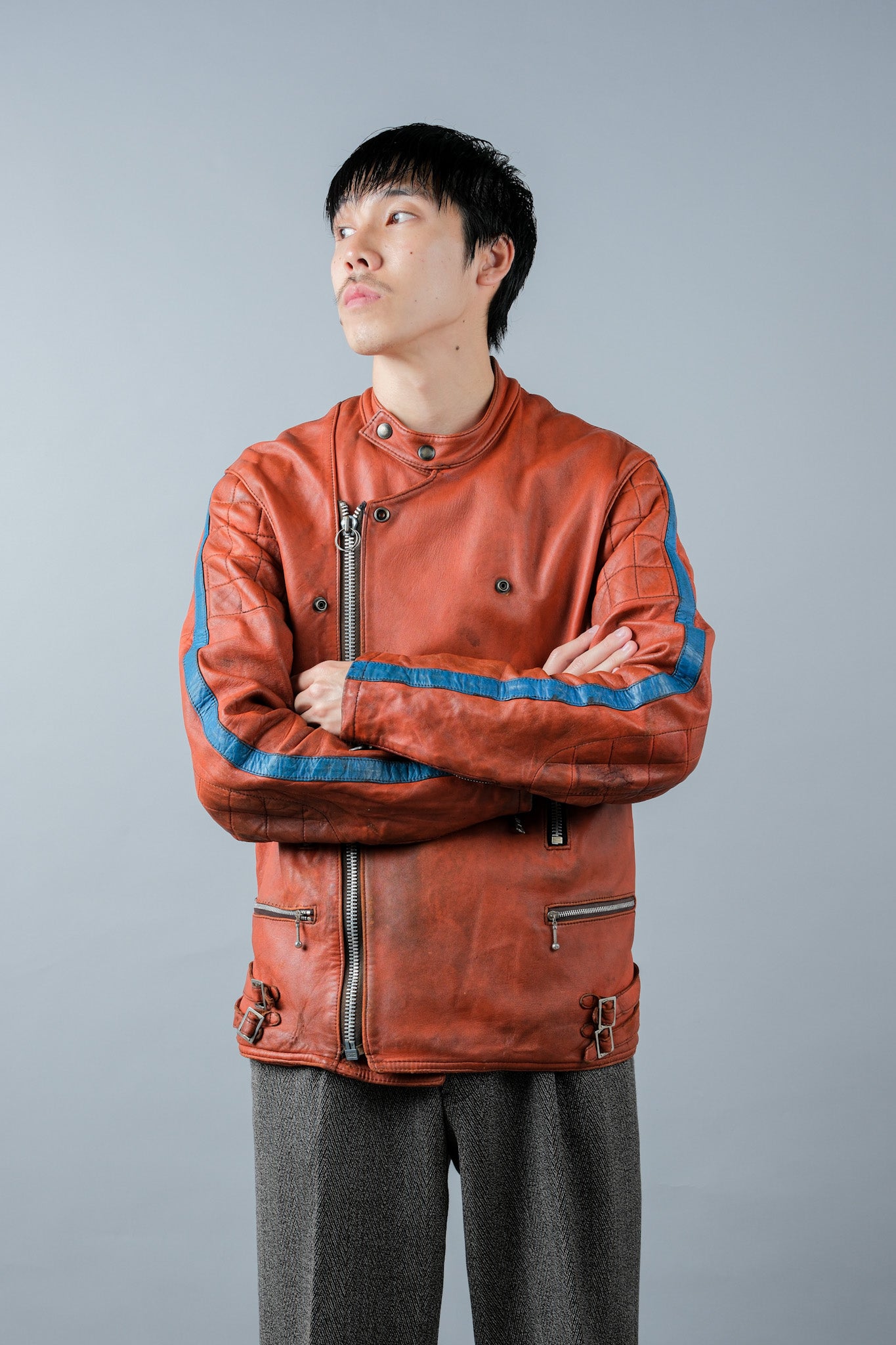 ［~60's］French Vintage Leather Riders Jacket "Jacques Icek"