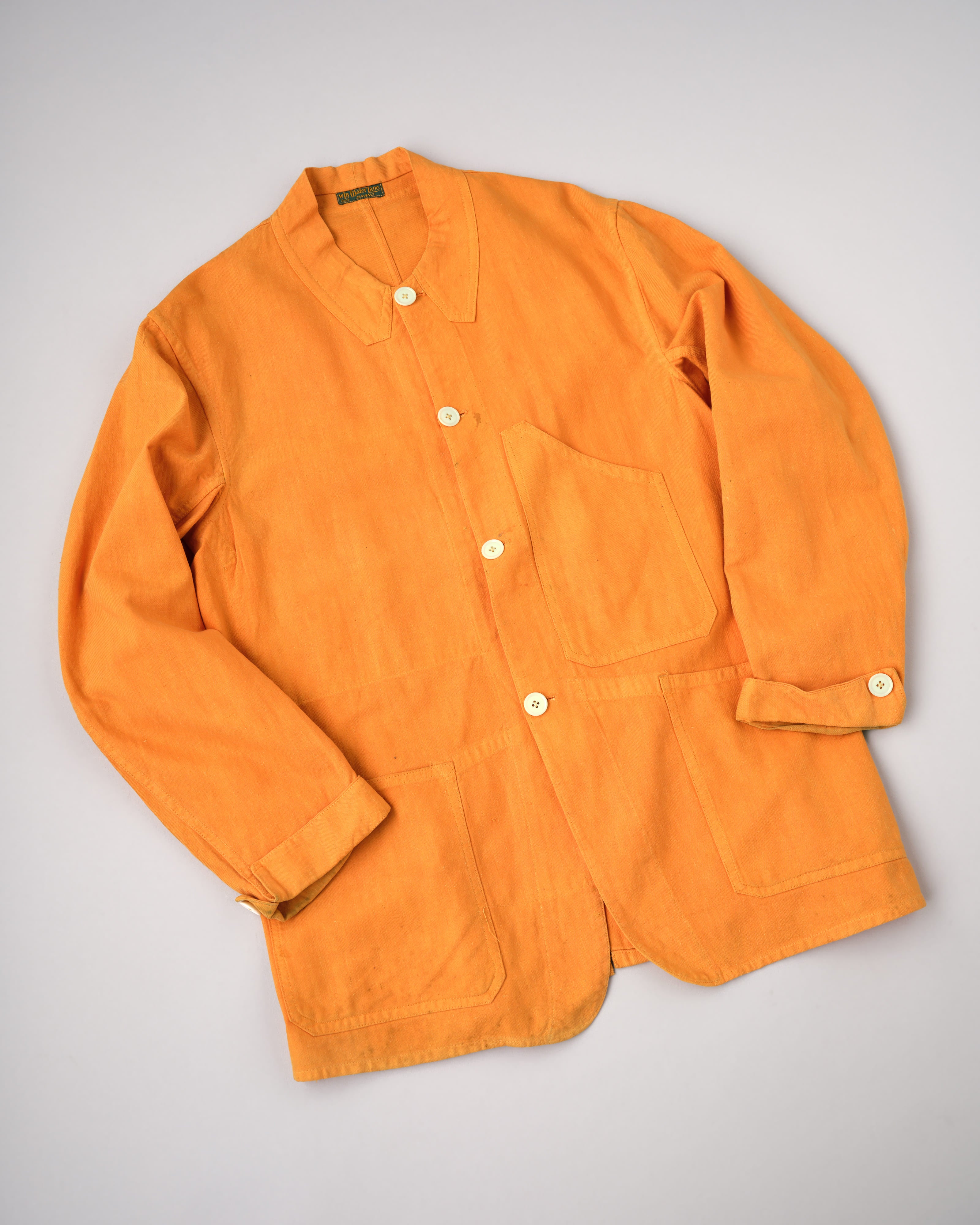 【~30's】British Vintage Orange Cotton Drill Work Jacket