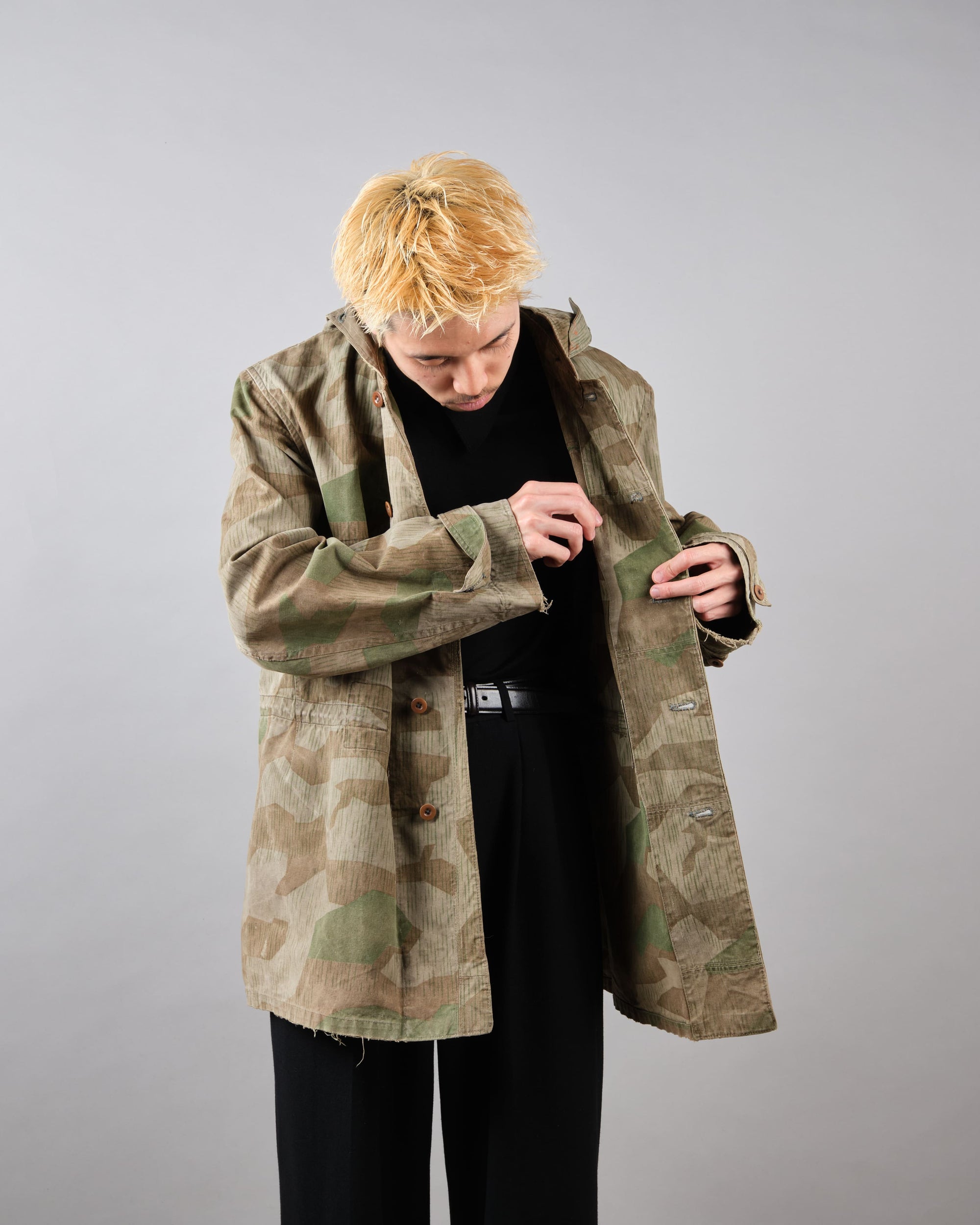 ［~40's］WWII German Army Splinter Camouflage Hooded Jacket "Localmade" "Wehrmacht"