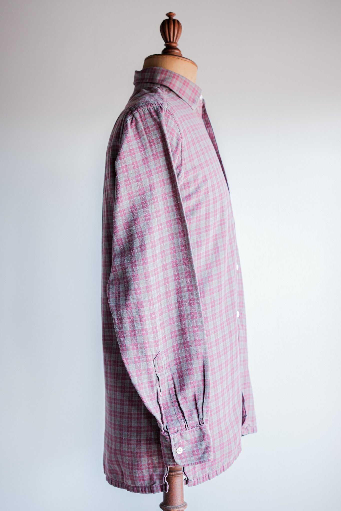 ［~00's］Old Charvet Cotton Checked Shirt Size.38