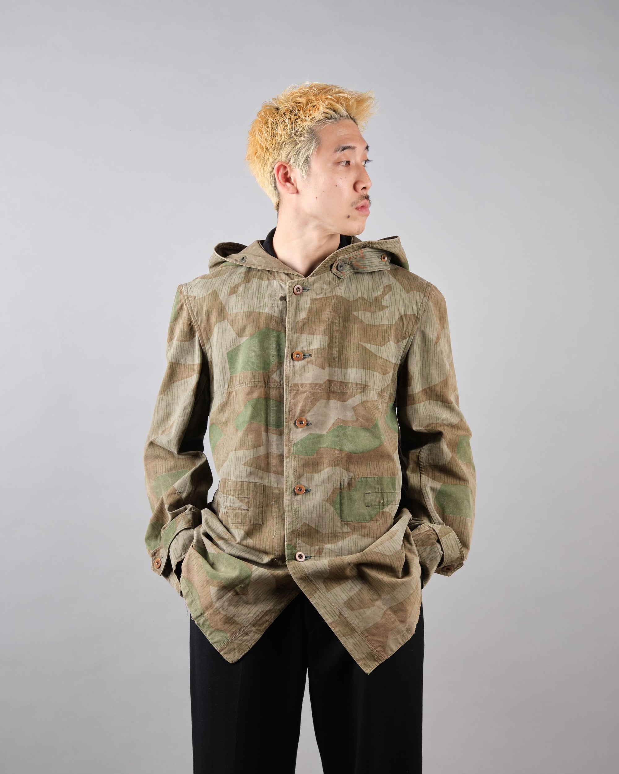 ［~40's］WWII German Army Splinter Camouflage Hooded Jacket "Localmade" "Wehrmacht"