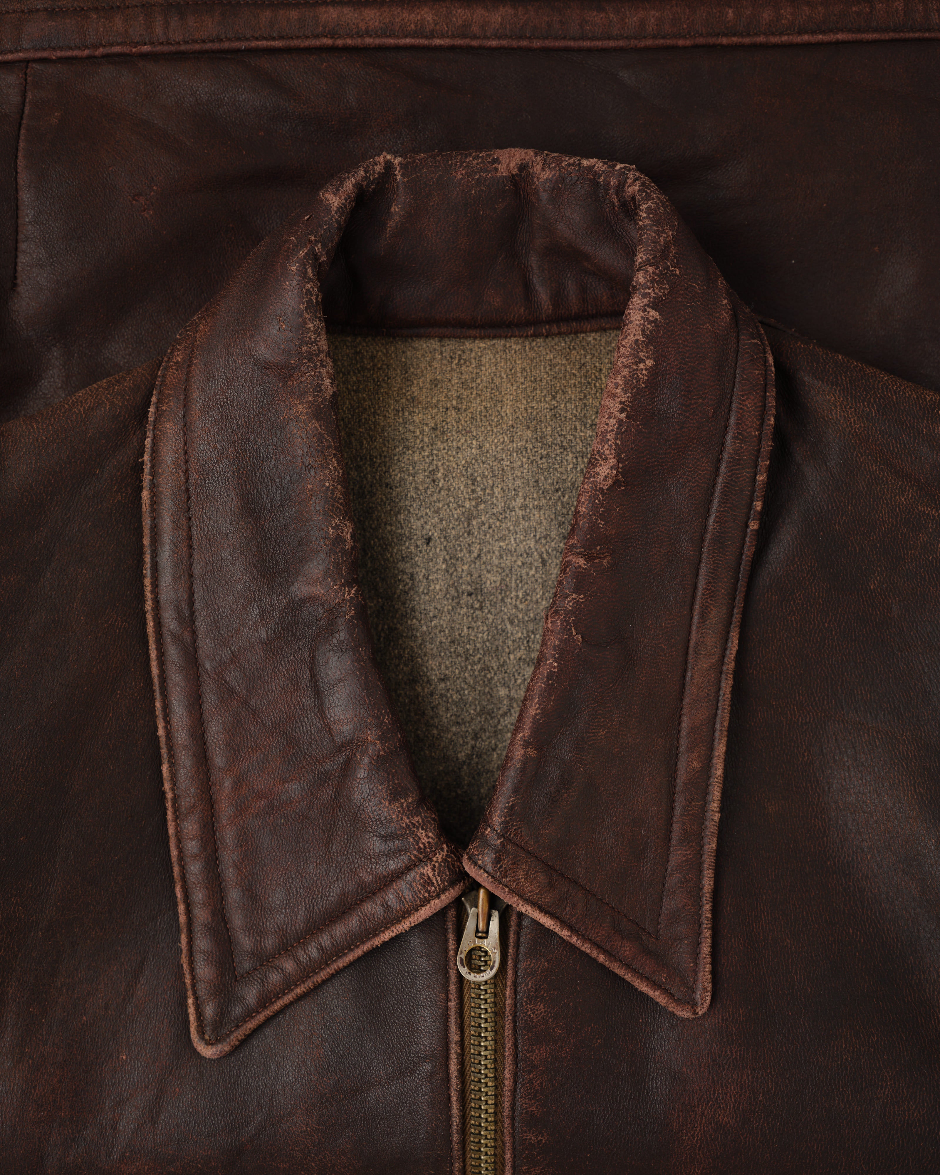 40's］French Vintage Hartmann Type Motorcycle Leather Jacket