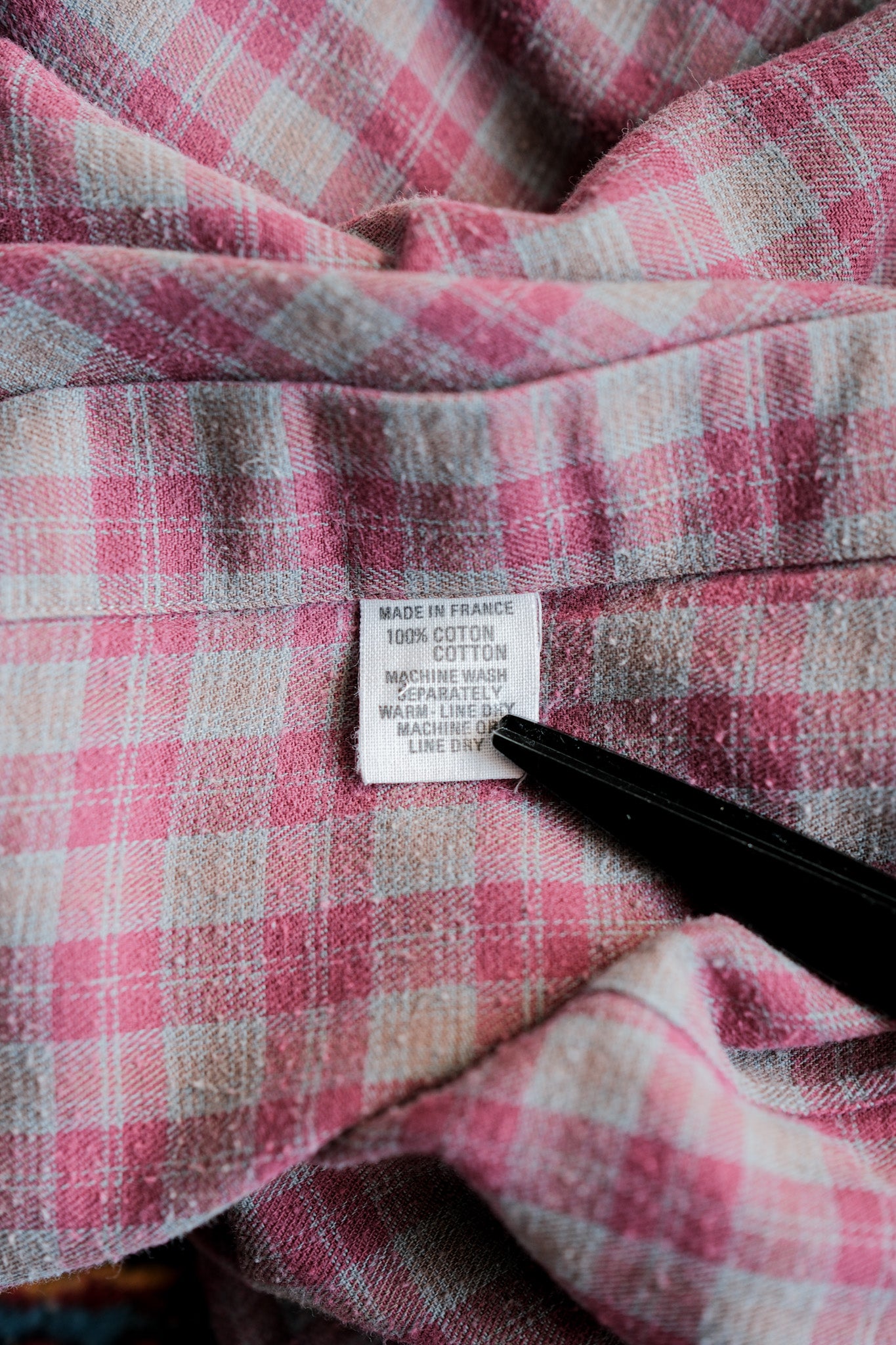 【~00's】Old Charvet Cotton Checked Shirt Size.38