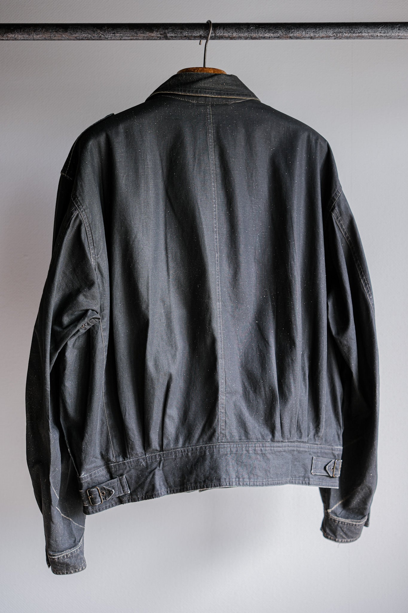 【~80's】Old EMPORIO ARMANI Black Cotton Linen Jacket