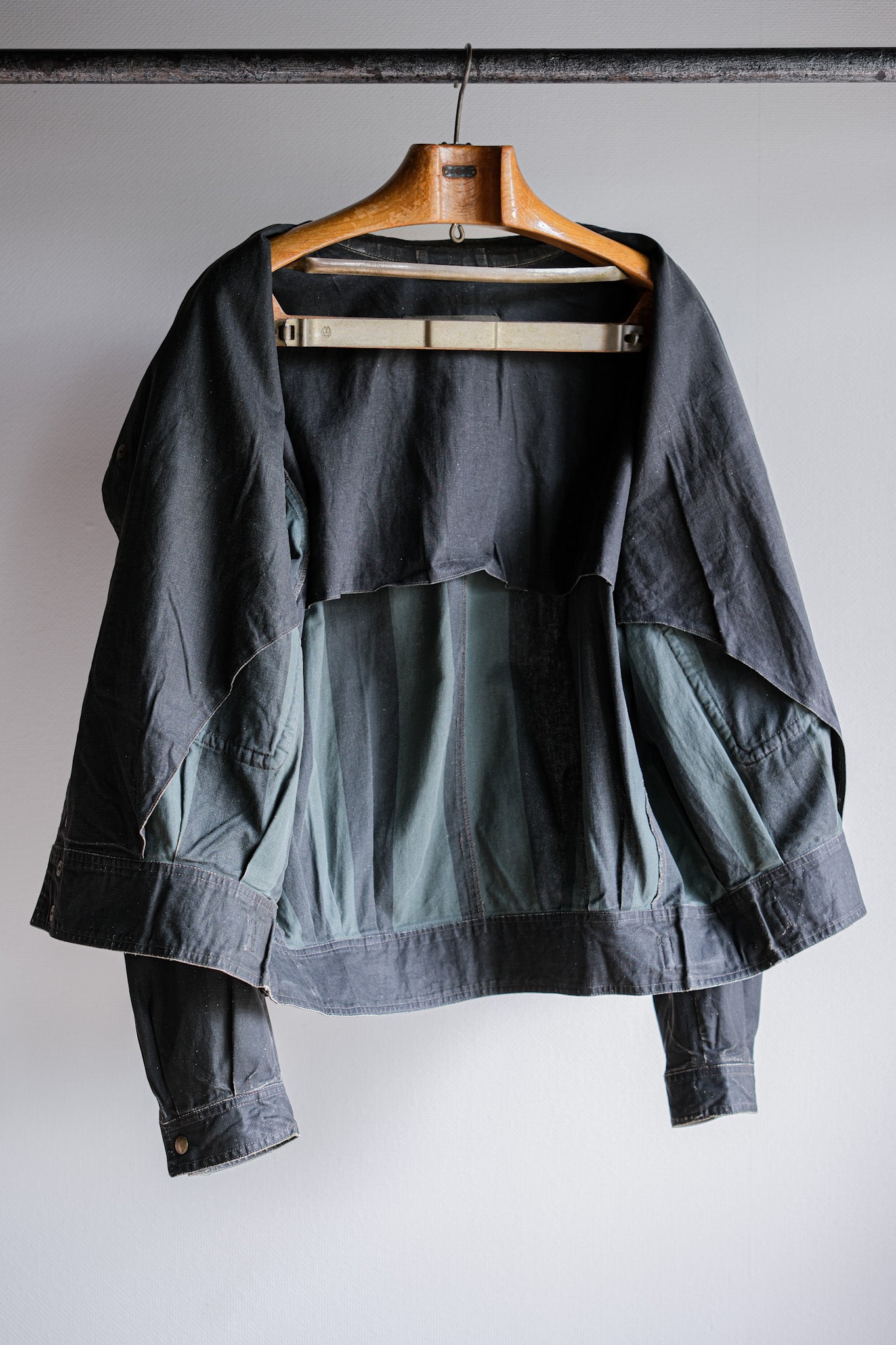 【~80's】Old EMPORIO ARMANI Black Cotton Linen Jacket