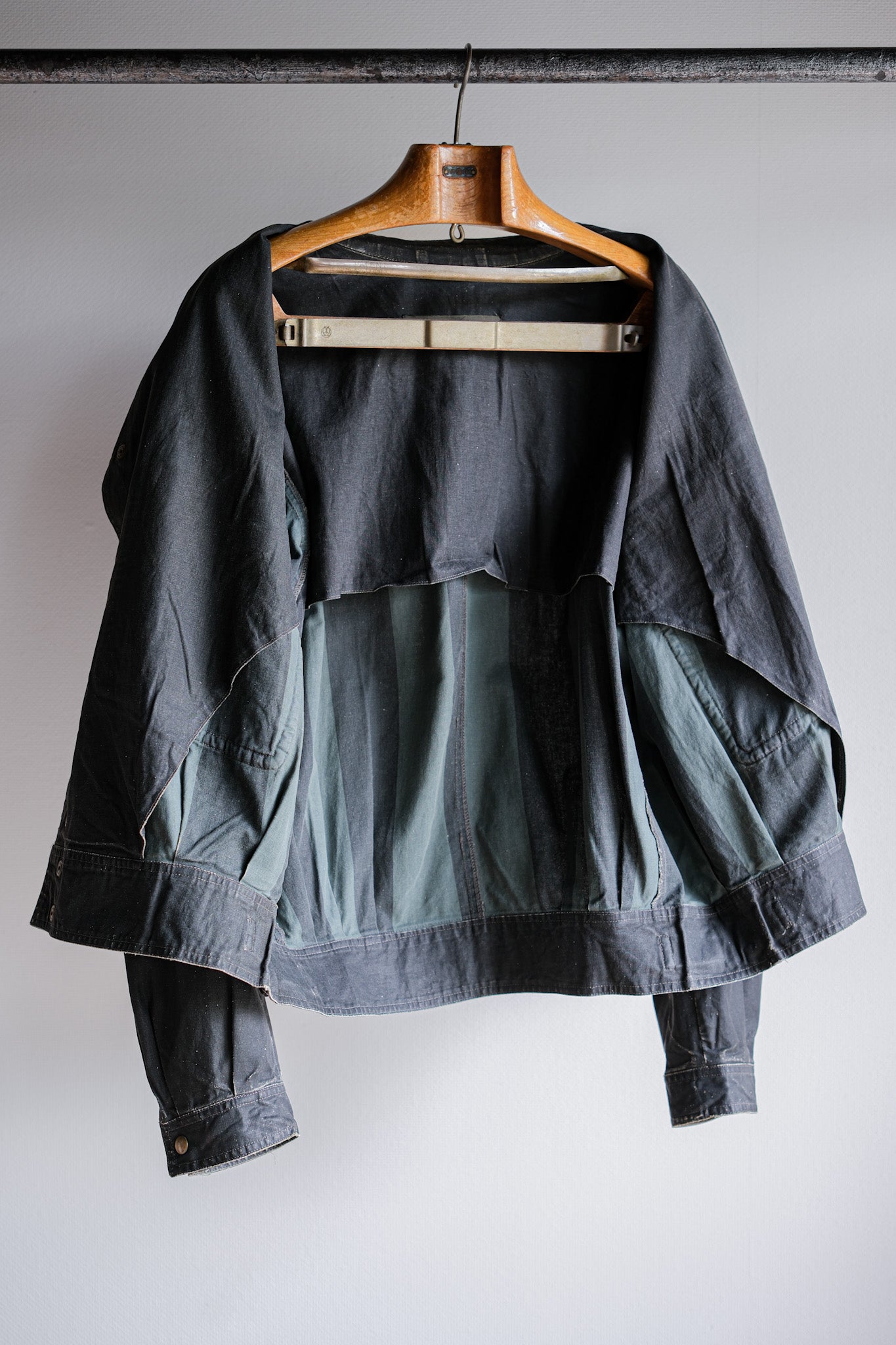 ［~80's］Old EMPORIO ARMANI Black Cotton Linen Jacket