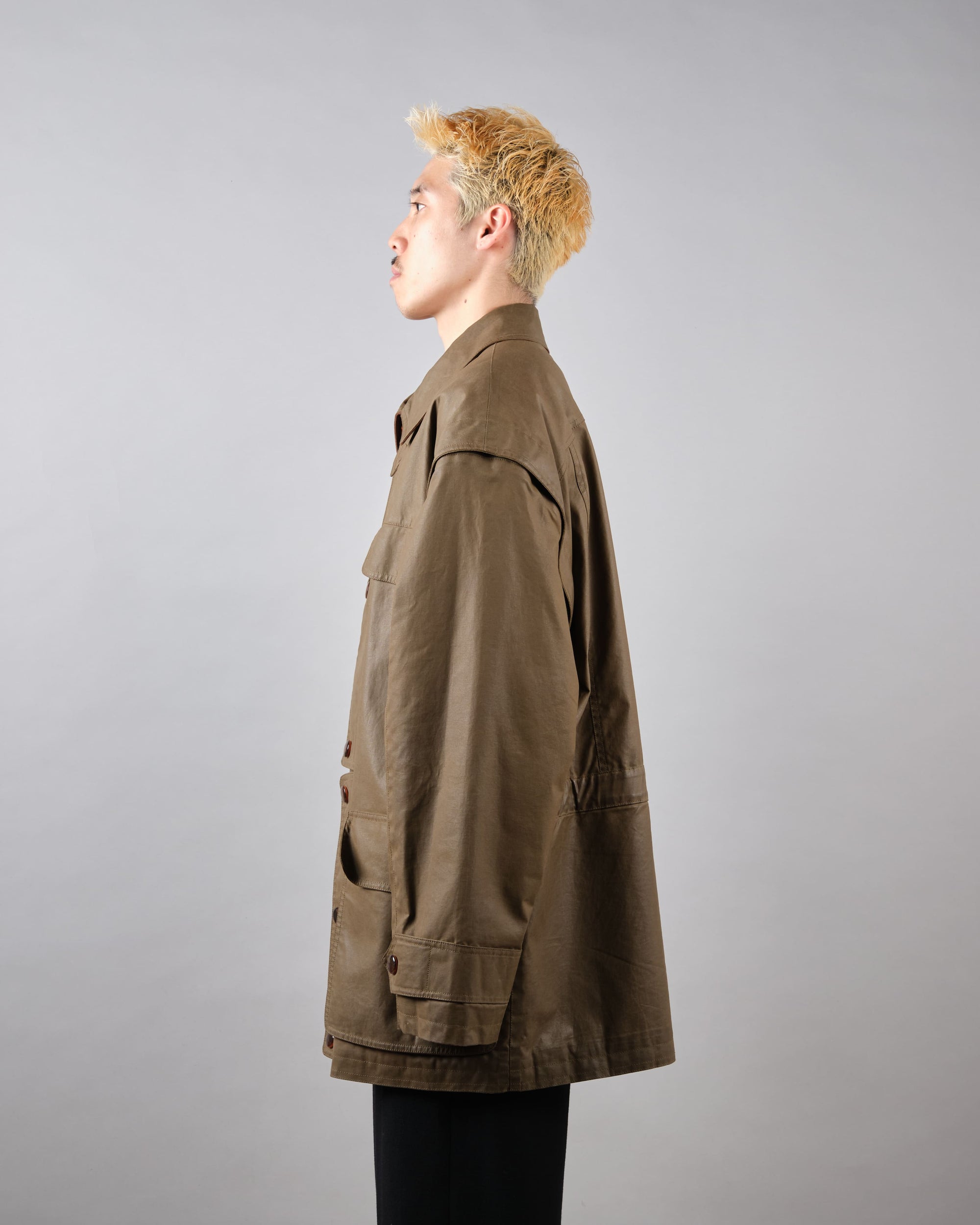 ［~80’s］Old GUCCI Detachable Sleeve Cotton Polyester 4 Pockets Jacket With Chin Strap Size.50