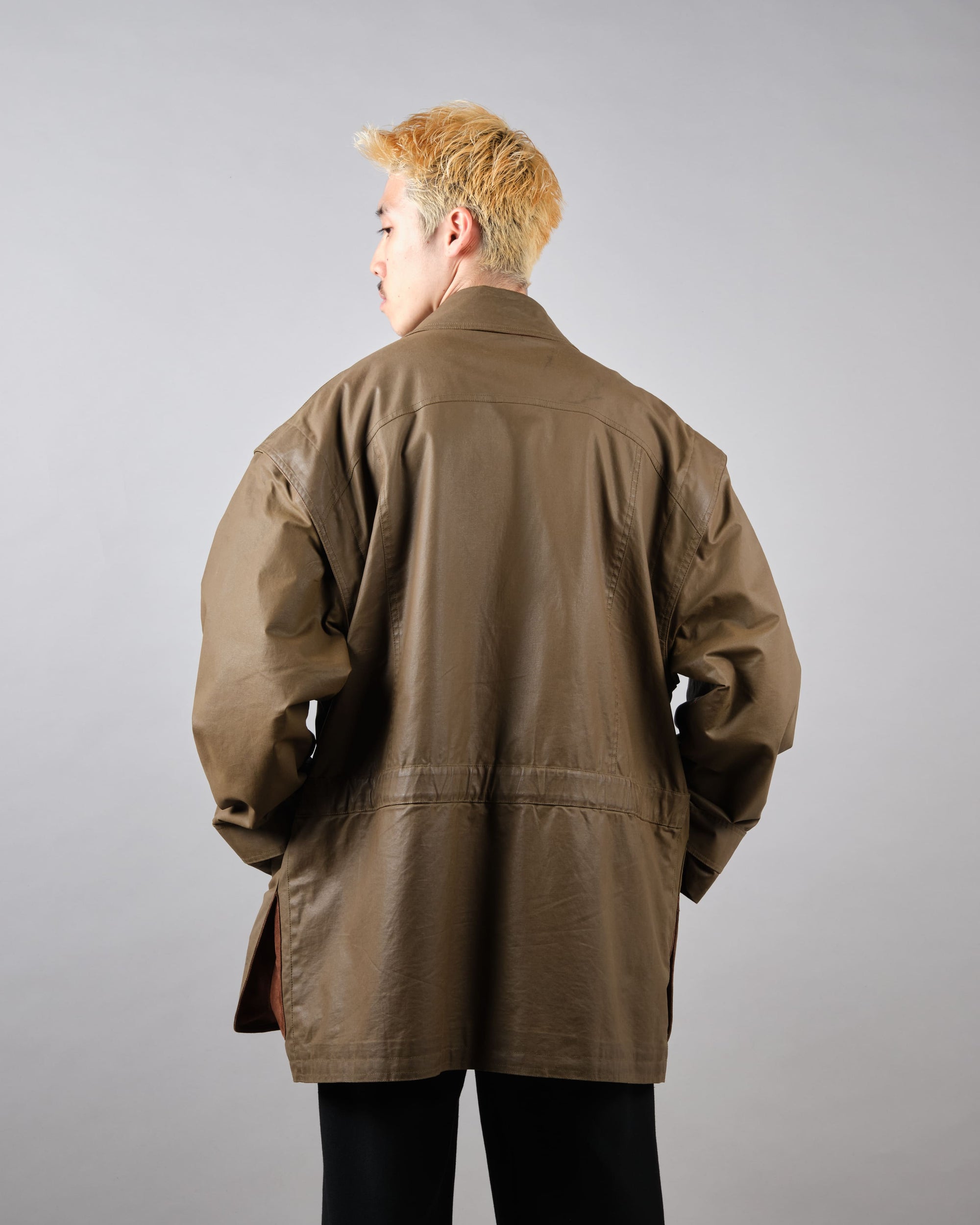 ［~80’s］Old GUCCI Detachable Sleeve Cotton Polyester 4 Pockets Jacket With Chin Strap Size.50
