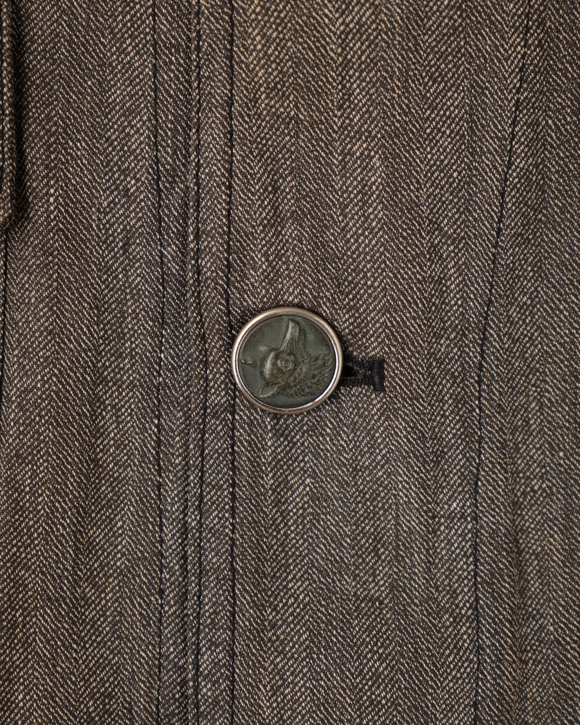 ［~30’s］French Vintage Salt & Pepper HBT Cotton Hunting Jacket