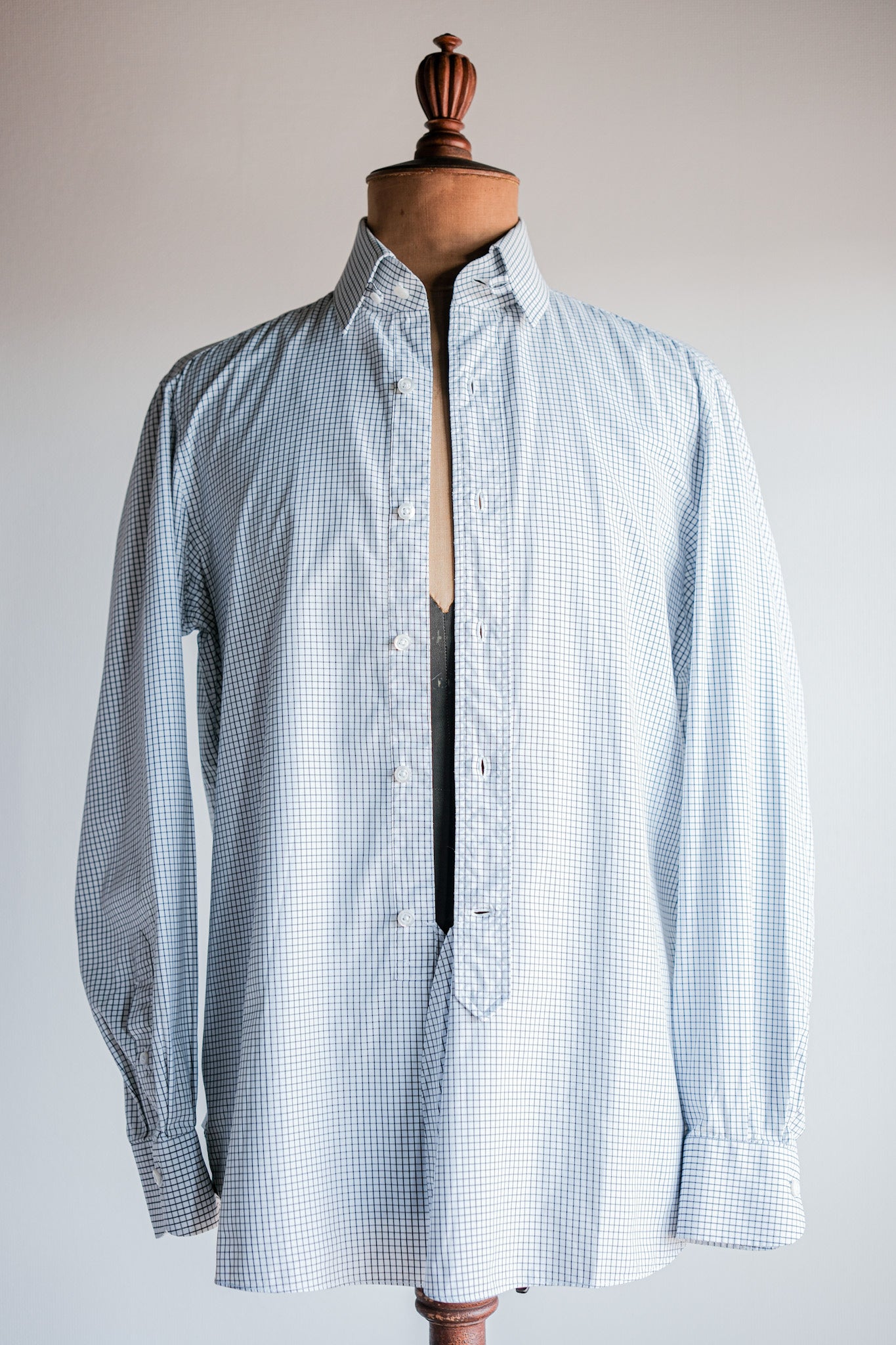 [~ 00 's] Old Arnys Paris Cotton Checked 드레스 셔츠 크기 .39