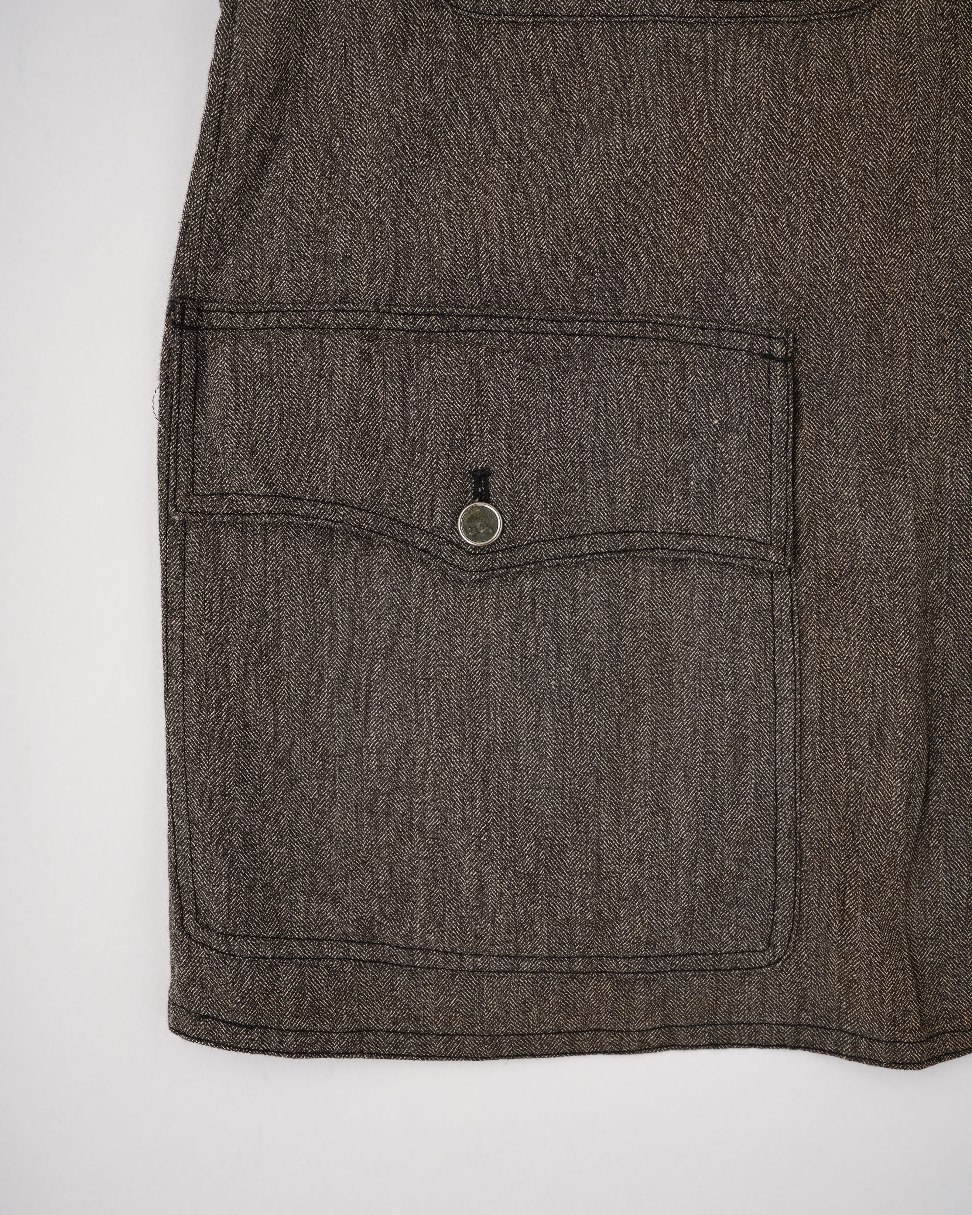 【~30’s】French Vintage Salt & Pepper HBT Cotton Hunting Jacket