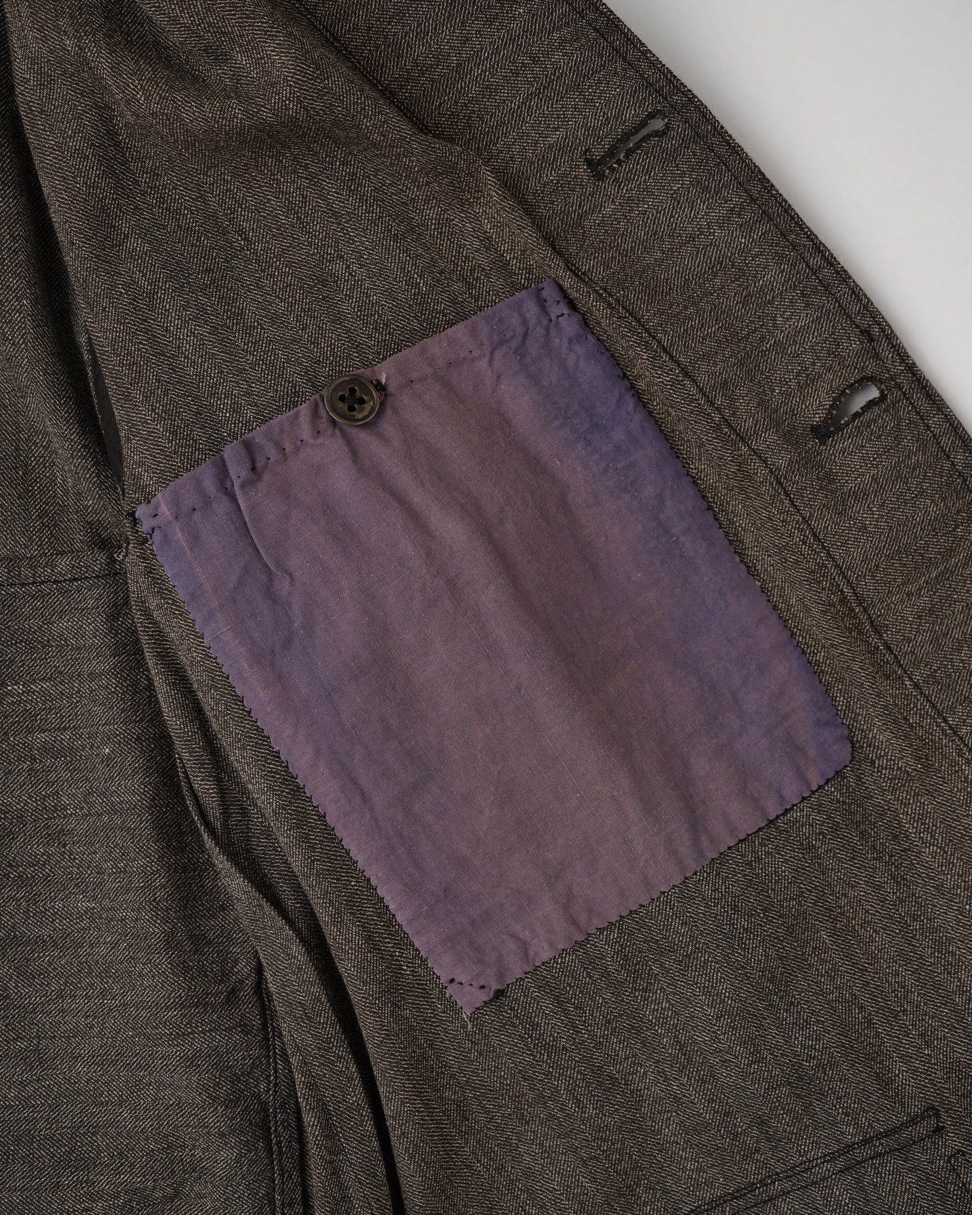［~30’s］French Vintage Salt & Pepper HBT Cotton Hunting Jacket