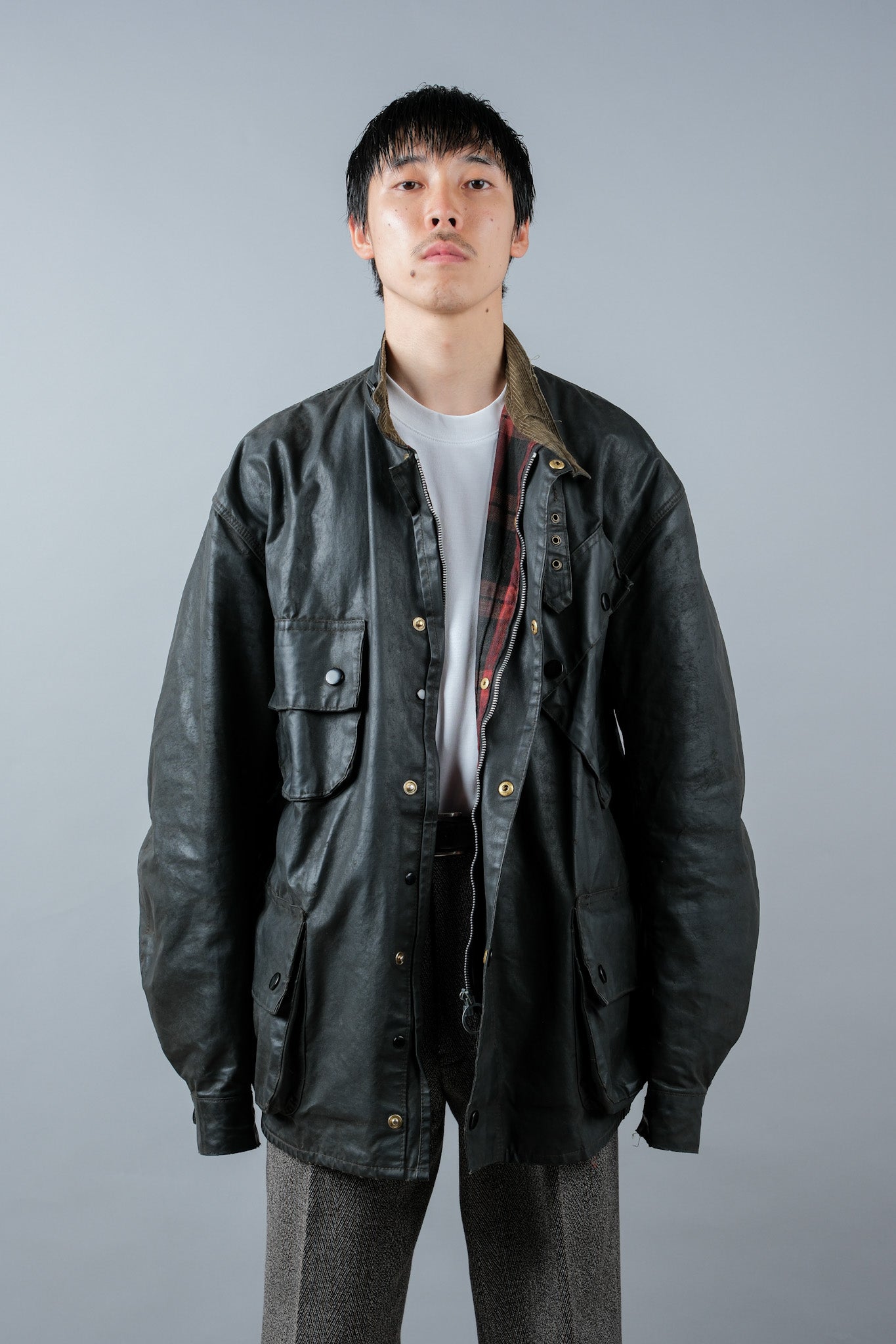 ［~70's］Vintage Barbour Waxed Cotton Jacket 1 Crest "International Suit" "Gold Label" "Unusual Lining"