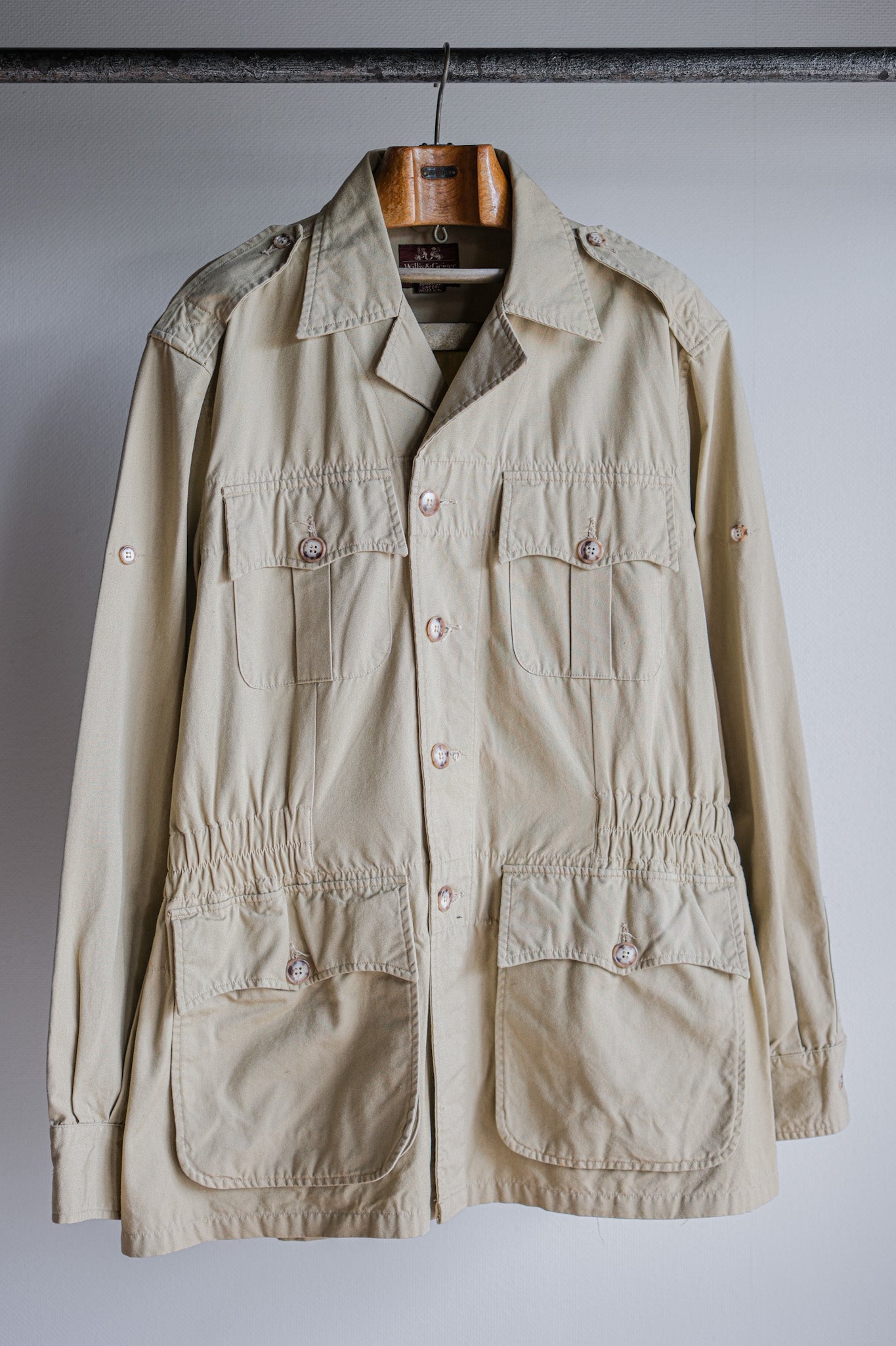 【~80's】Vintage Willis&Geiger Bush Poplin Hemingway Jacket Size.42 "Made in U.S.A."