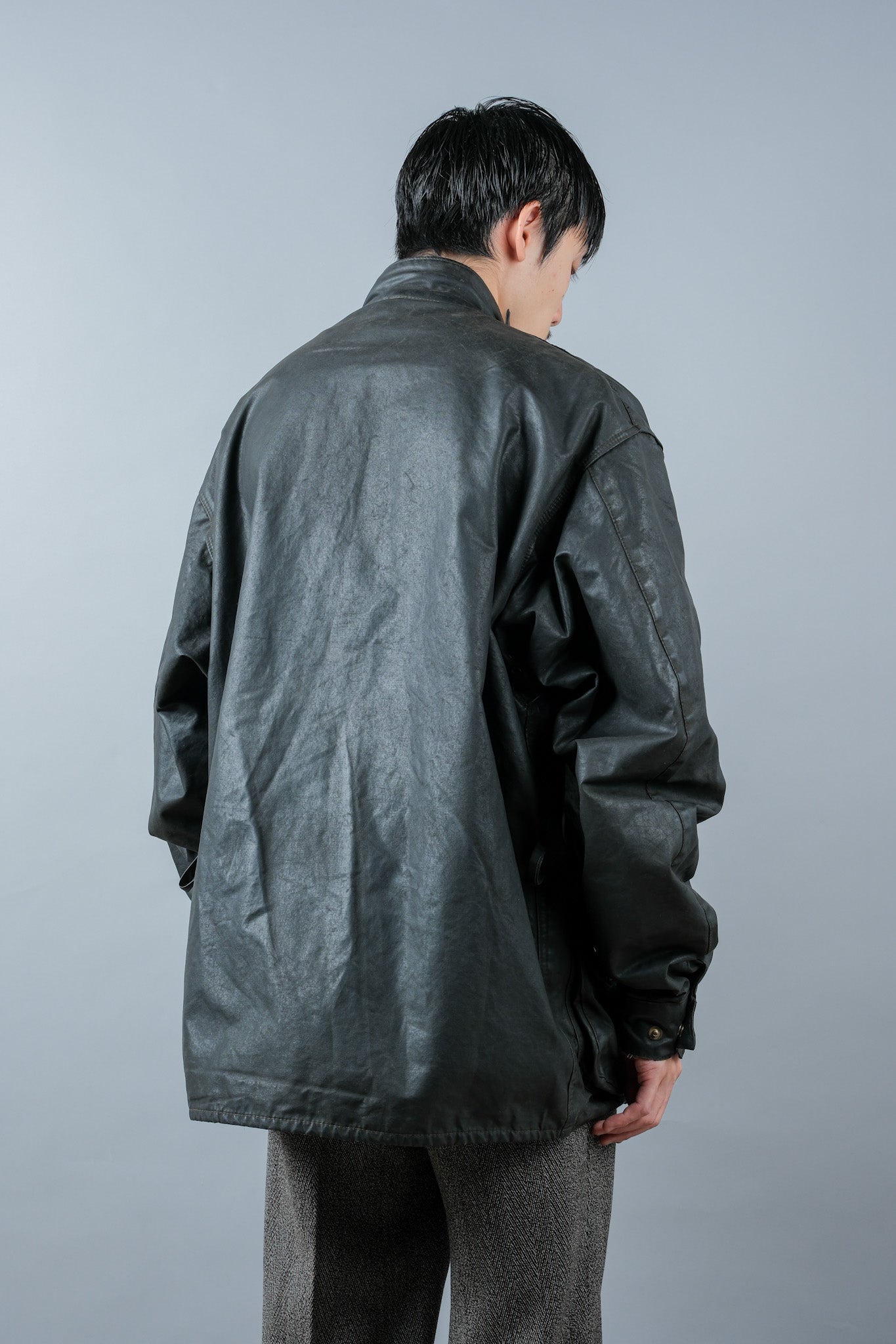 ［~70's］Vintage Barbour Waxed Cotton Jacket 1 Crest "International Suit" "Gold Label" "Unusual Lining"