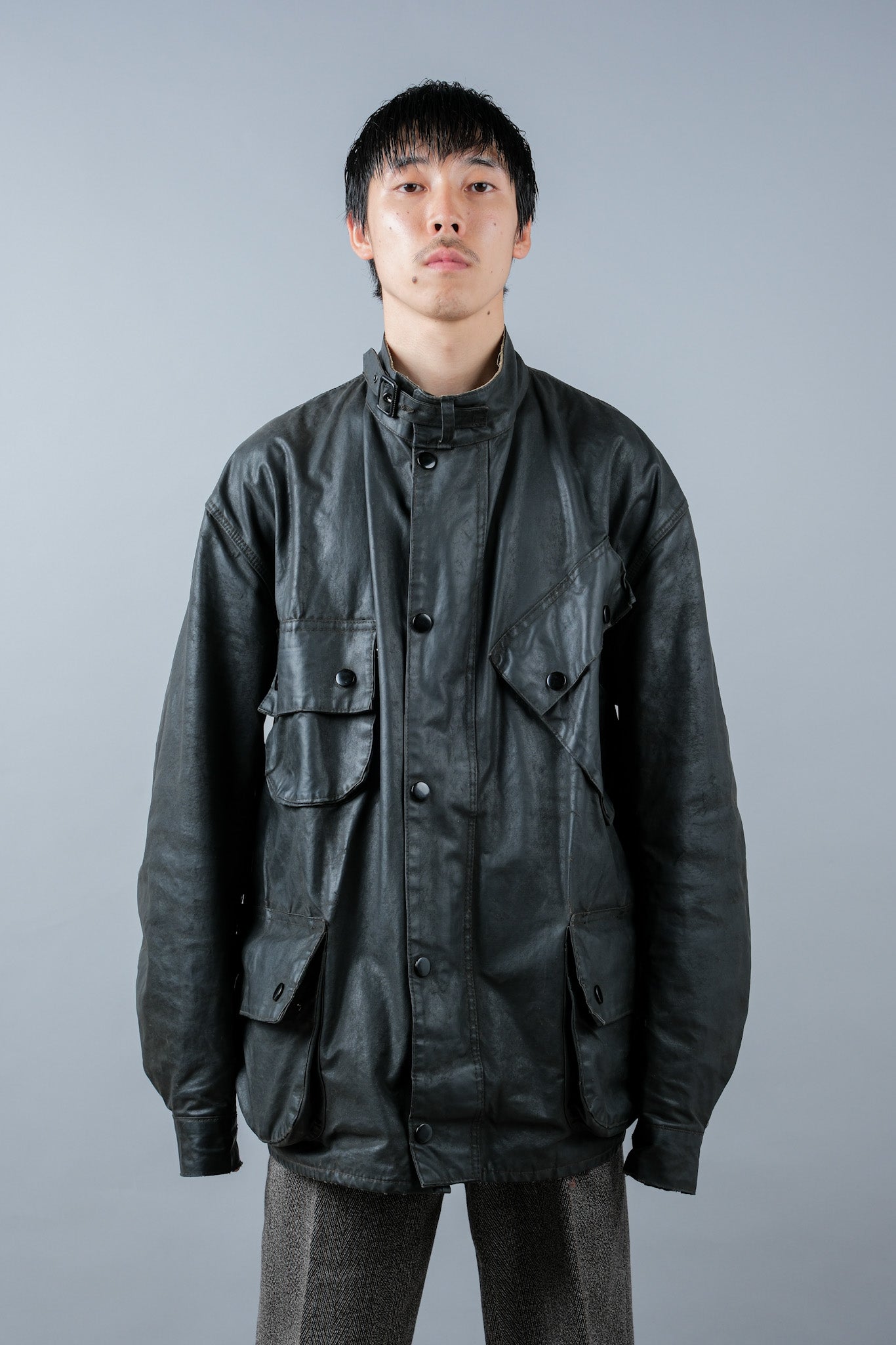 ［~70's］Vintage Barbour Waxed Cotton Jacket 1 Crest "International Suit" "Gold Label" "Unusual Lining"