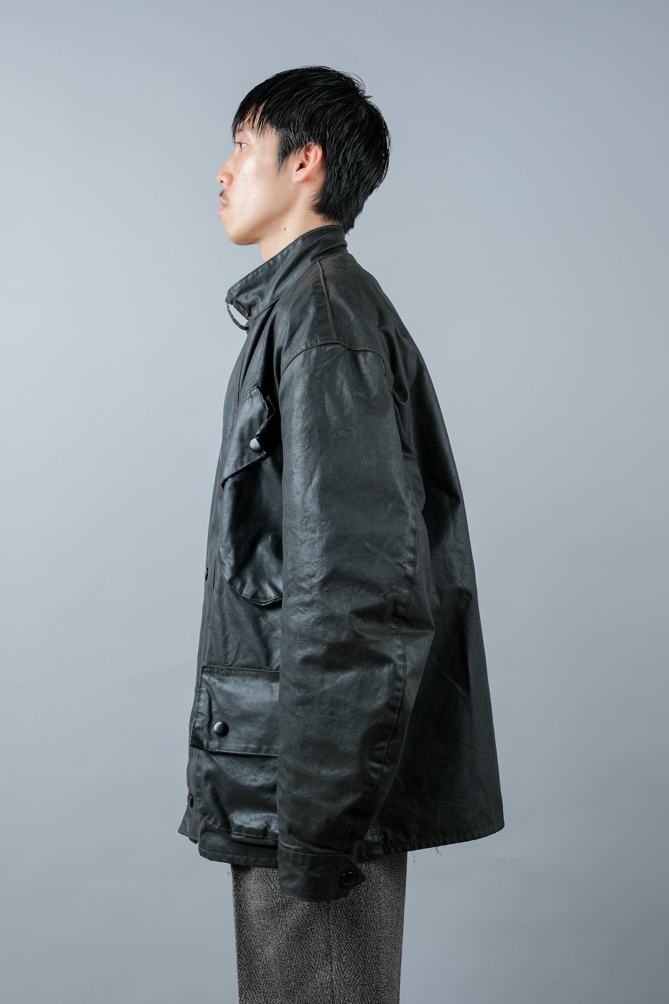 ［~70's］Vintage Barbour Waxed Cotton Jacket 1 Crest "International Suit" "Gold Label" "Unusual Lining"