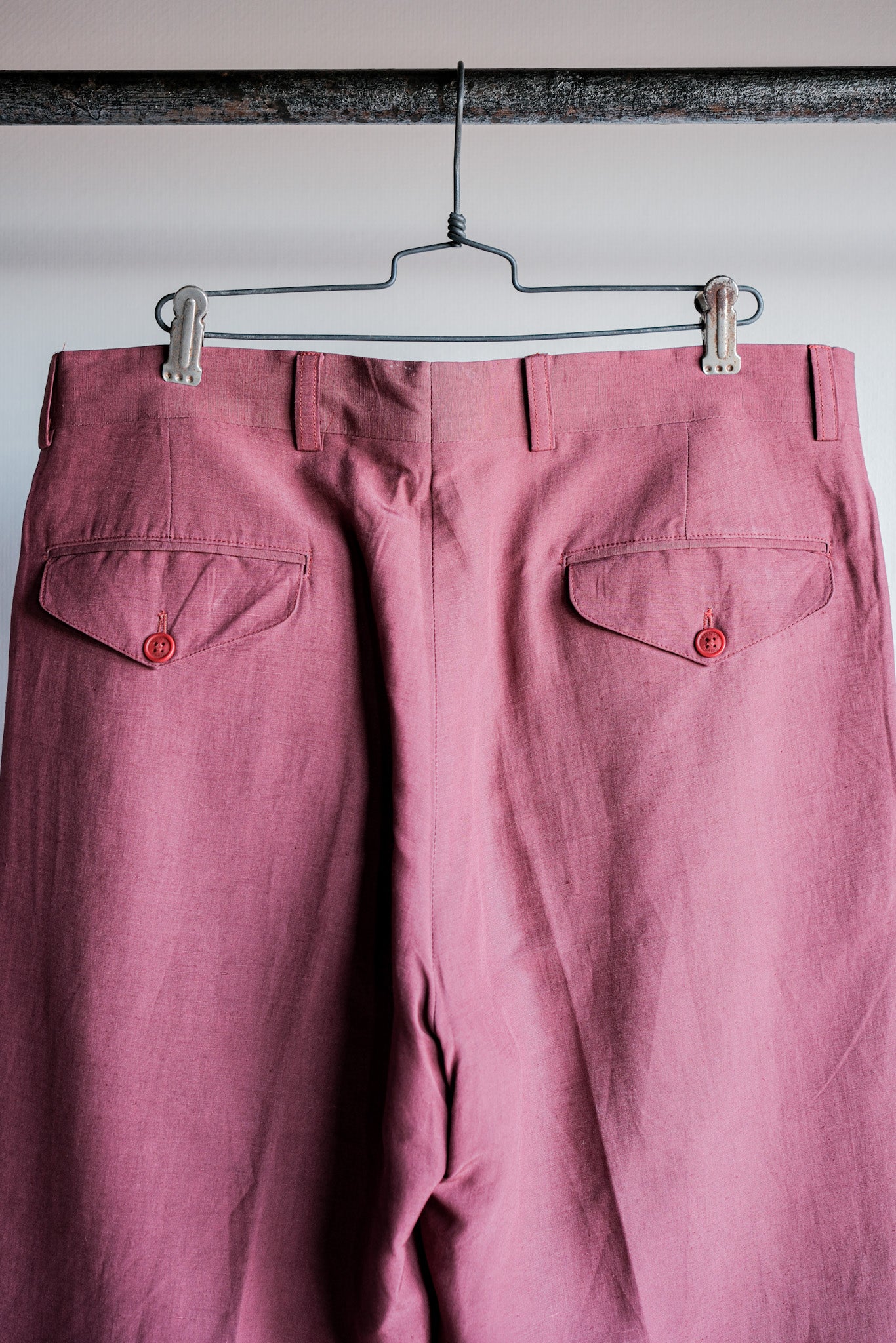 ［~00's］Old ARNYS PARIS In Tuck Turn Up Linen Silk Trousers Size.42
