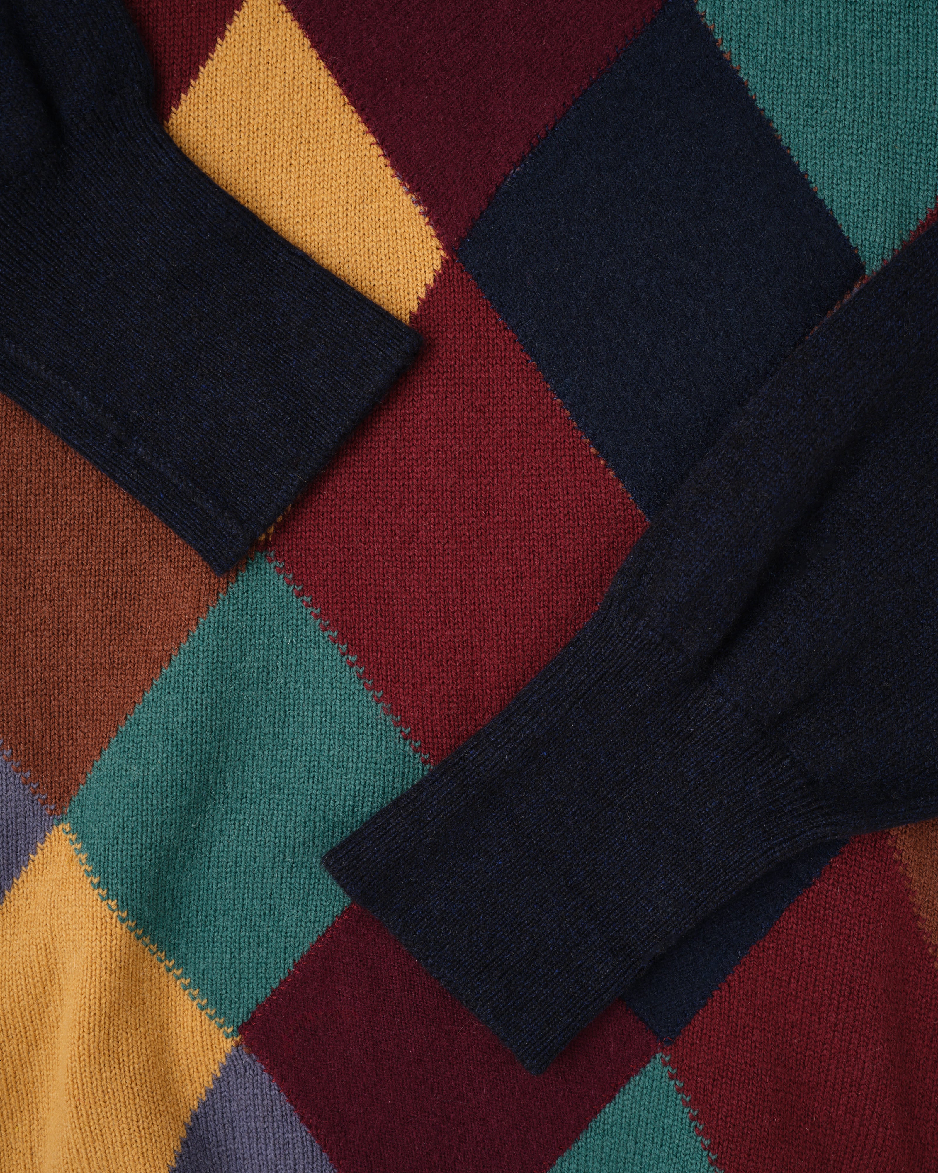 【~90's】Old BALLANTYNE Pure Cashmere Argyle Pattern Crew-Neck Sweater Size.48 "Harrods 別注"