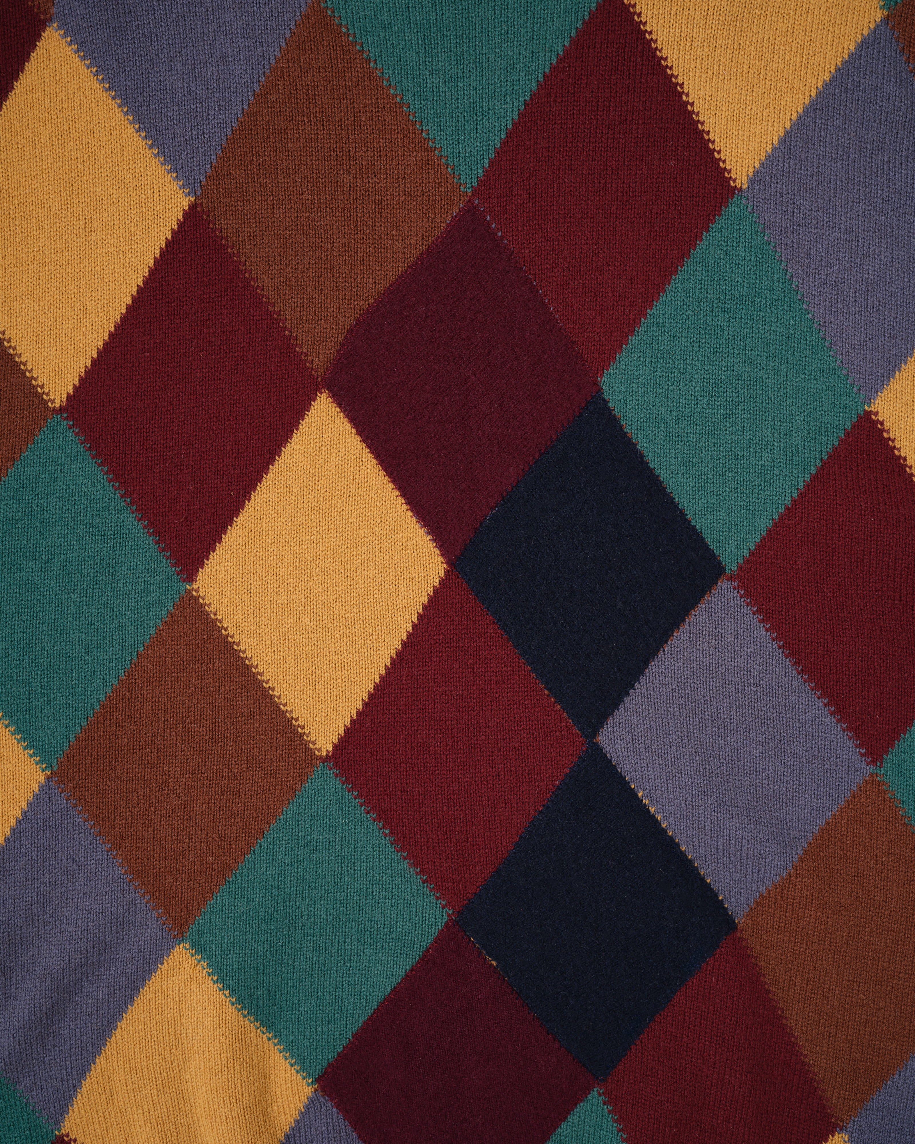 【~90's】Old BALLANTYNE Pure Cashmere Argyle Pattern Crew-Neck Sweater Size.48 "Harrods 別注"