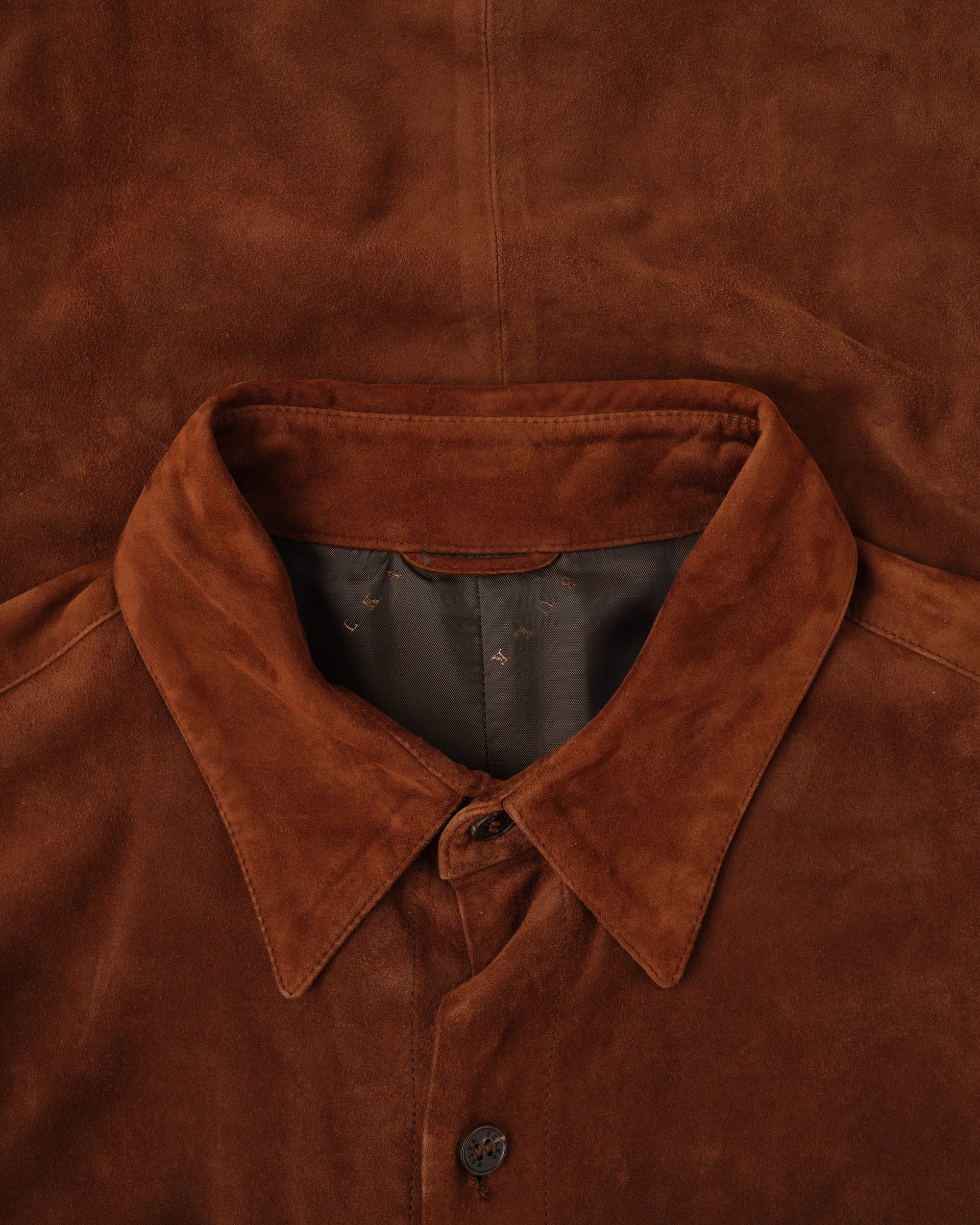 ［~90’s］Old SULKA Brown Suede Leather Shirt Jacket Size.42