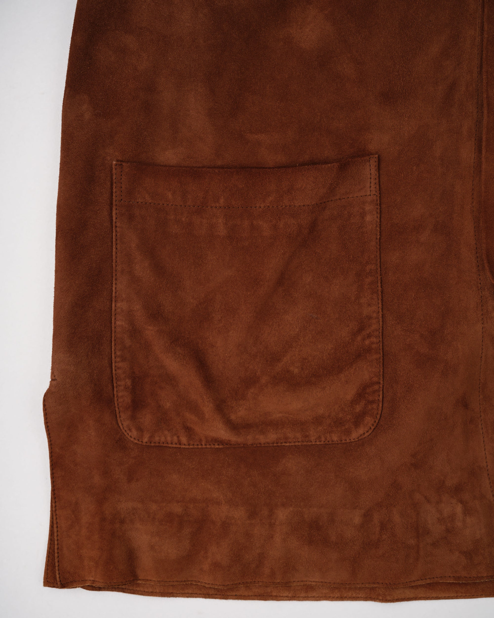 ［~90’s］Old SULKA Brown Suede Leather Shirt Jacket Size.42