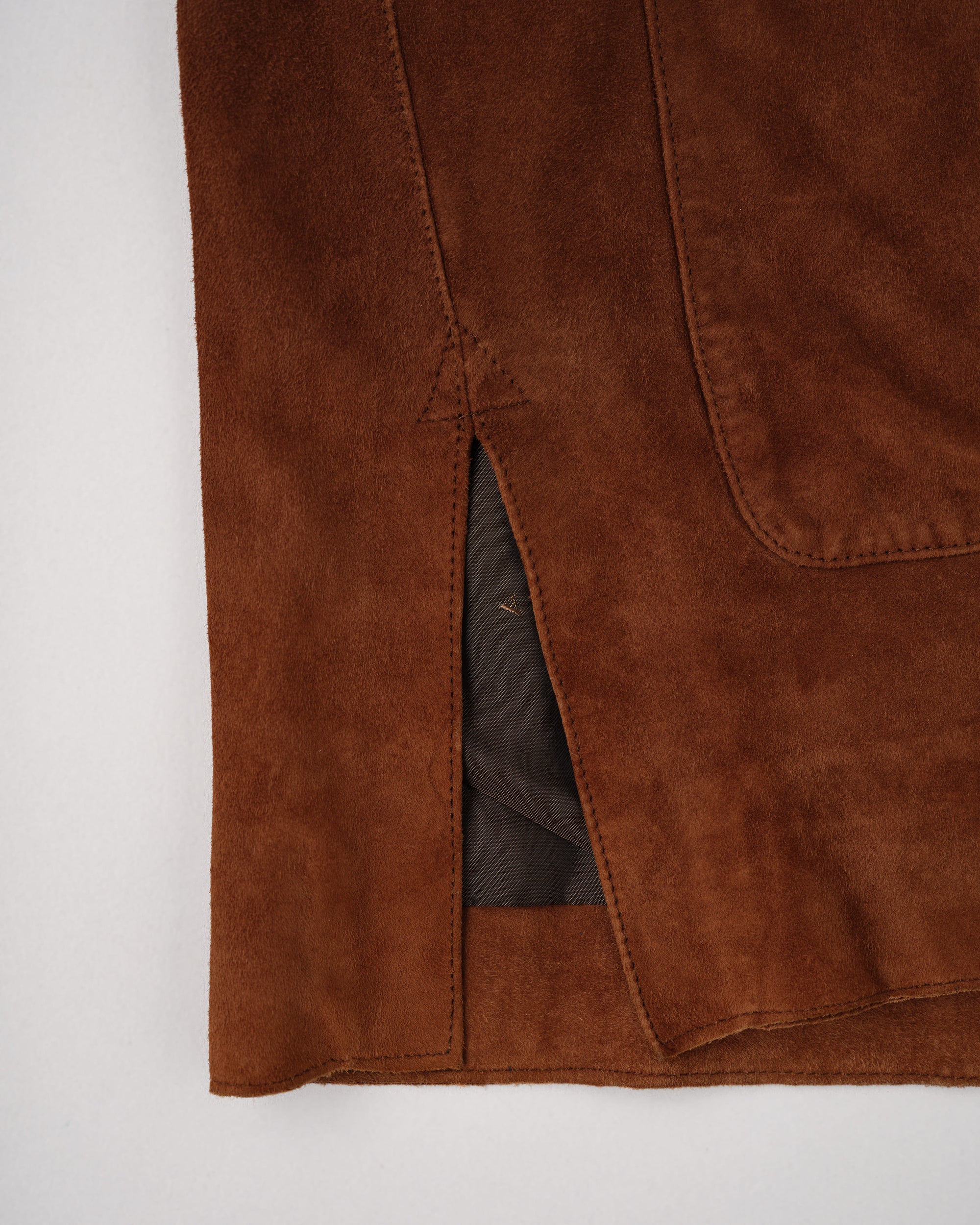 ［~90’s］Old SULKA Brown Suede Leather Shirt Jacket Size.42