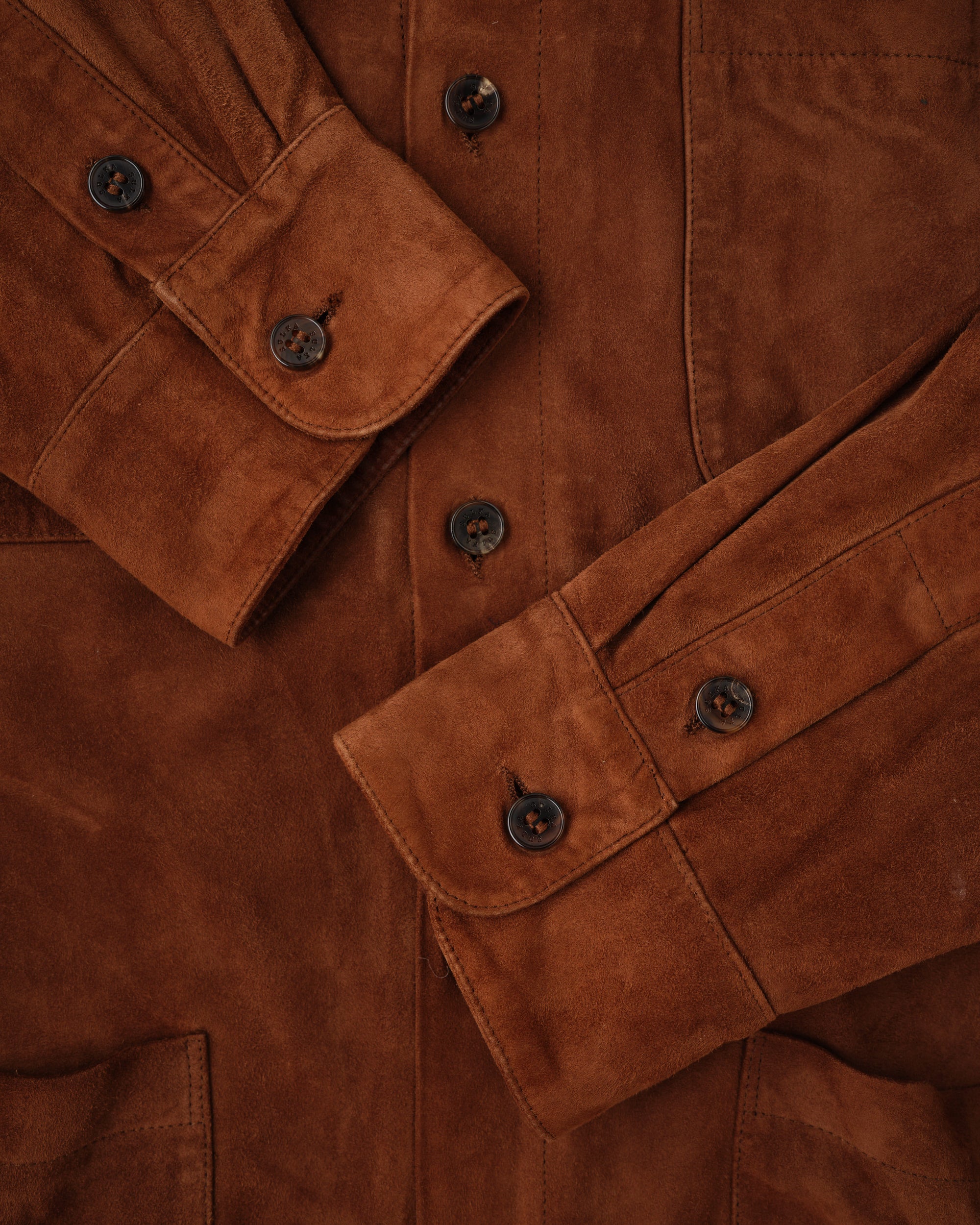 ［~90’s］Old SULKA Brown Suede Leather Shirt Jacket Size.42