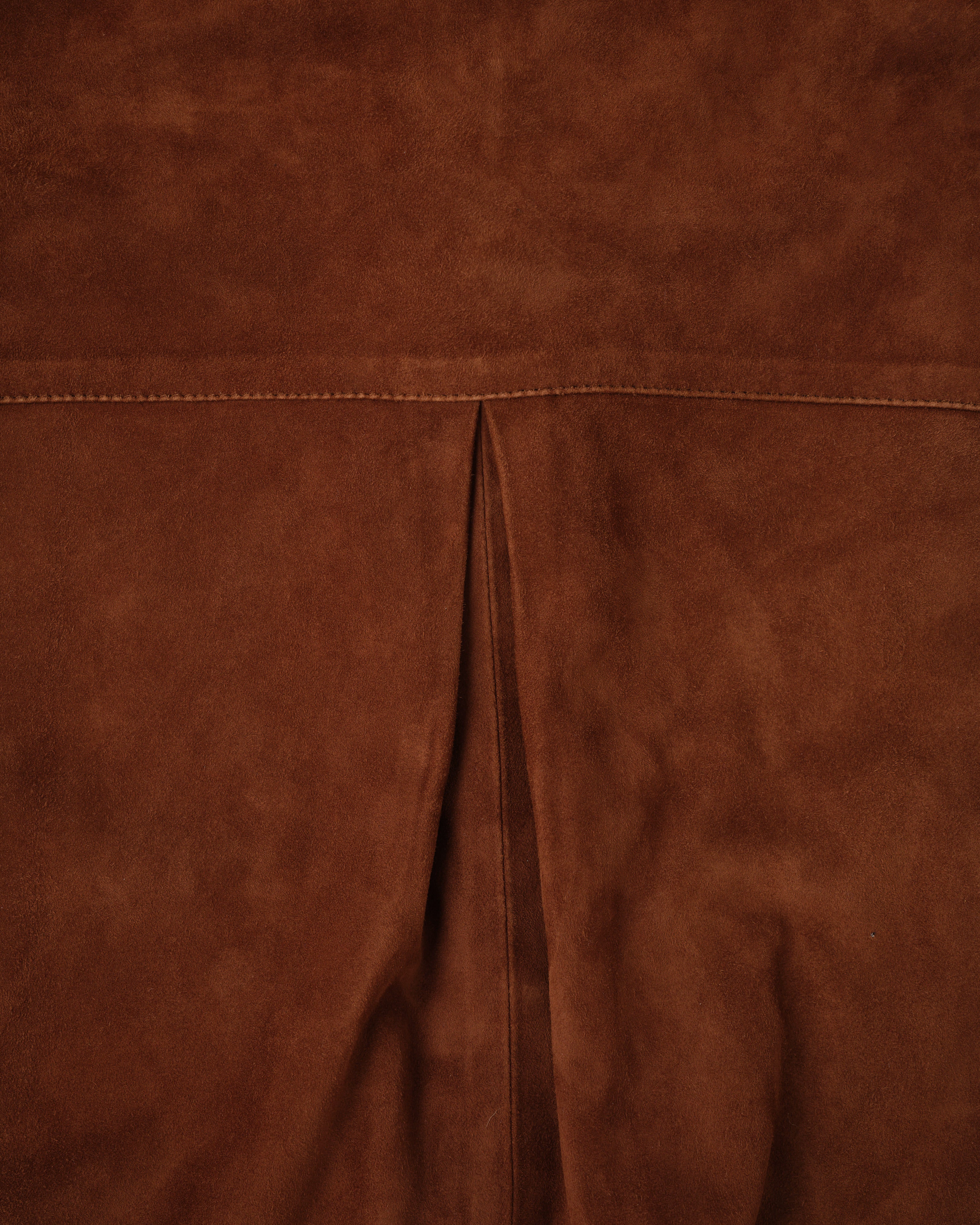 【~90’s】Old SULKA PARIS Brown Suede Leather Shirt Jacket Size.42