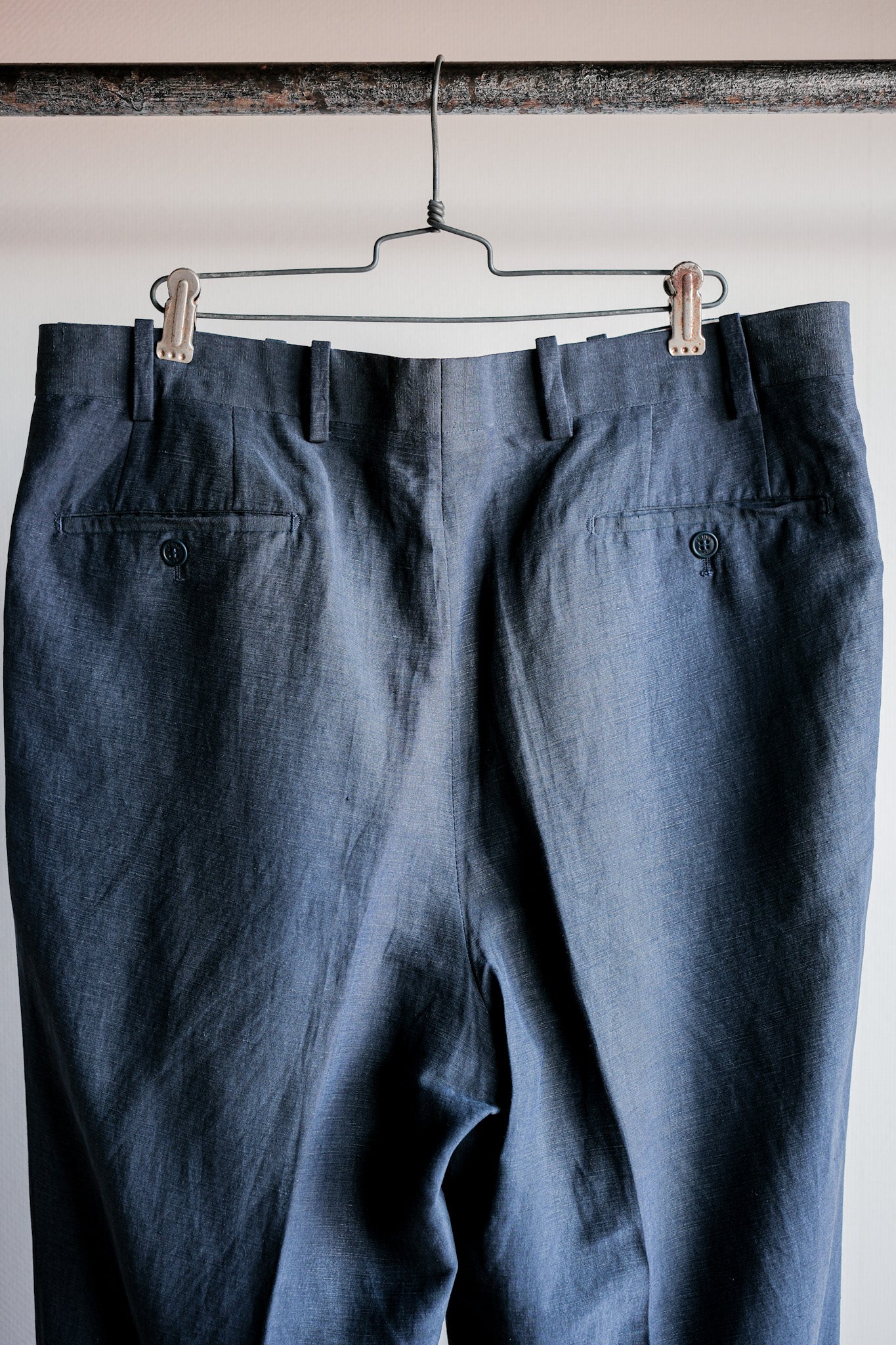 ［~00's］Old ARNYS PARIS In Tuck Turn Up Linen Silk Trousers Size.44