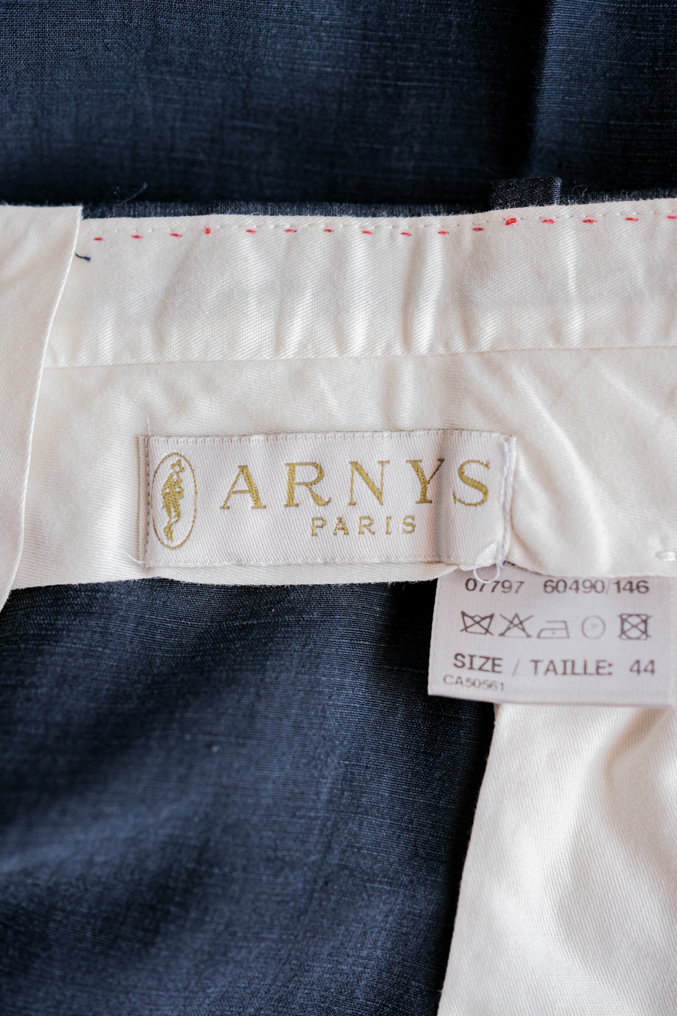 ［~00's］Old ARNYS PARIS In Tuck Turn Up Linen Silk Trousers Size.44