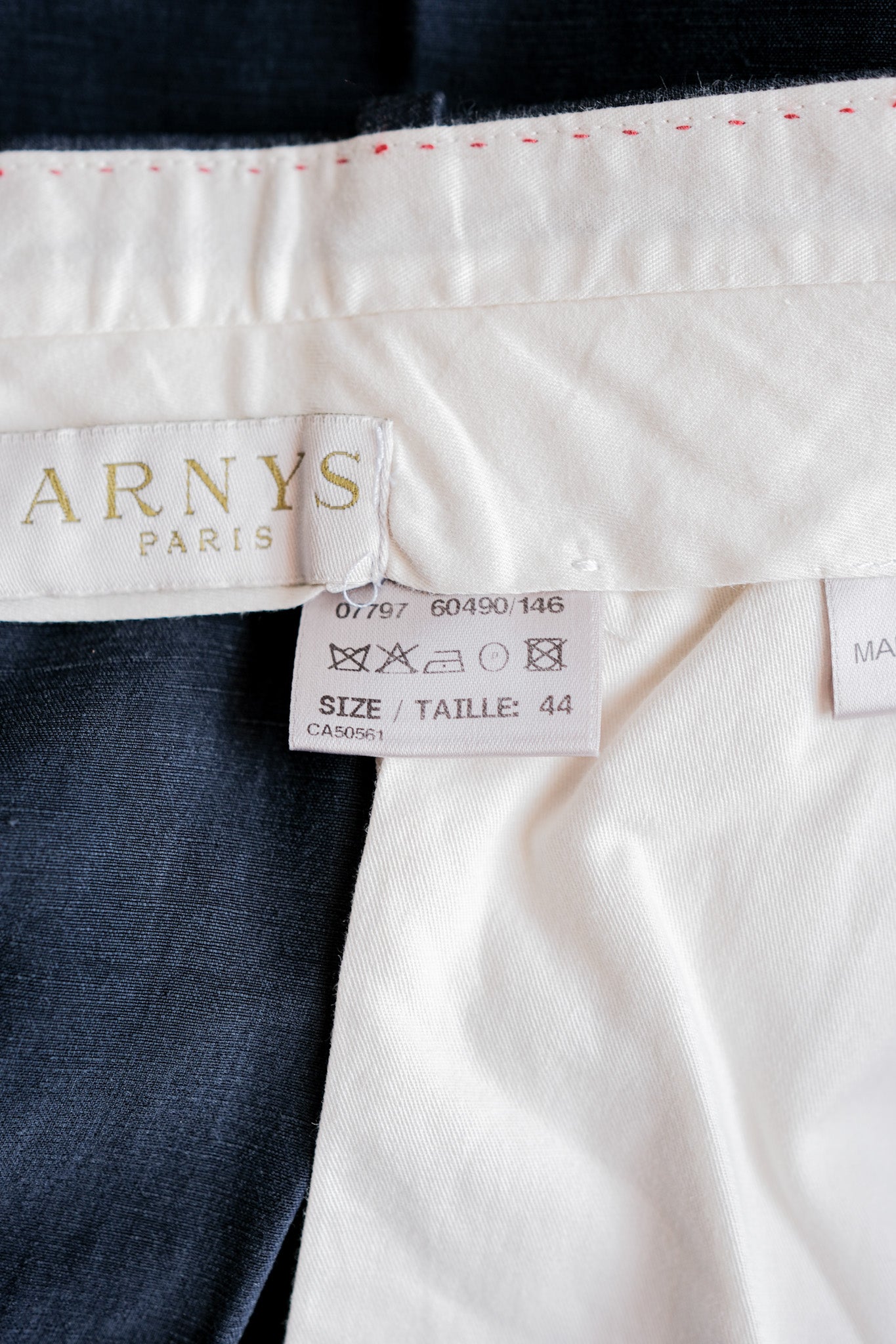 ［~00's］Old ARNYS PARIS In Tuck Turn Up Linen Silk Trousers Size.44