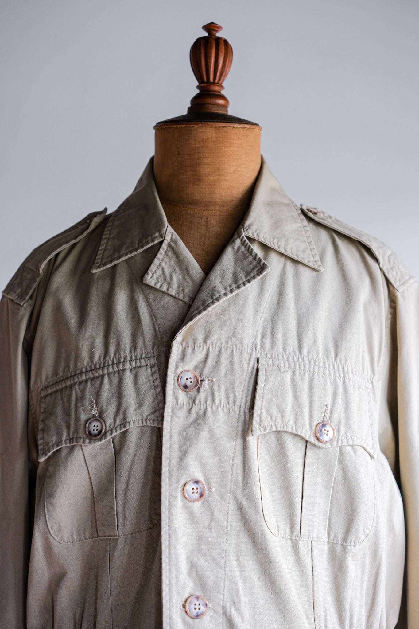 【~80's】Vintage Willis&Geiger Bush Poplin Hemingway Jacket Size.42 "Made in U.S.A."