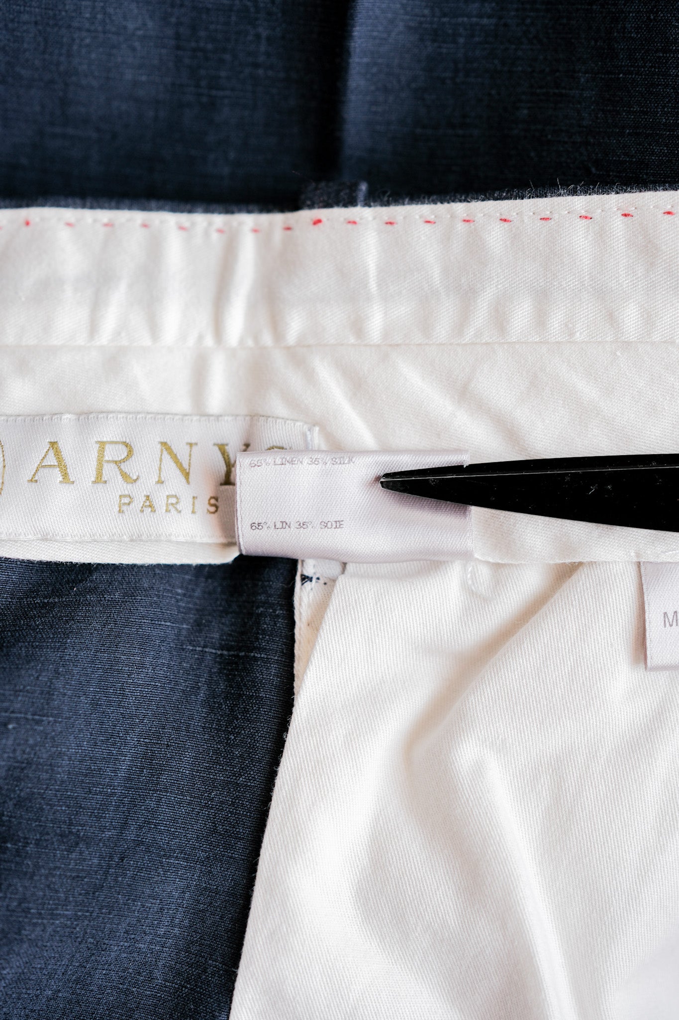 ［~00's］Old ARNYS PARIS In Tuck Turn Up Linen Silk Trousers Size.44