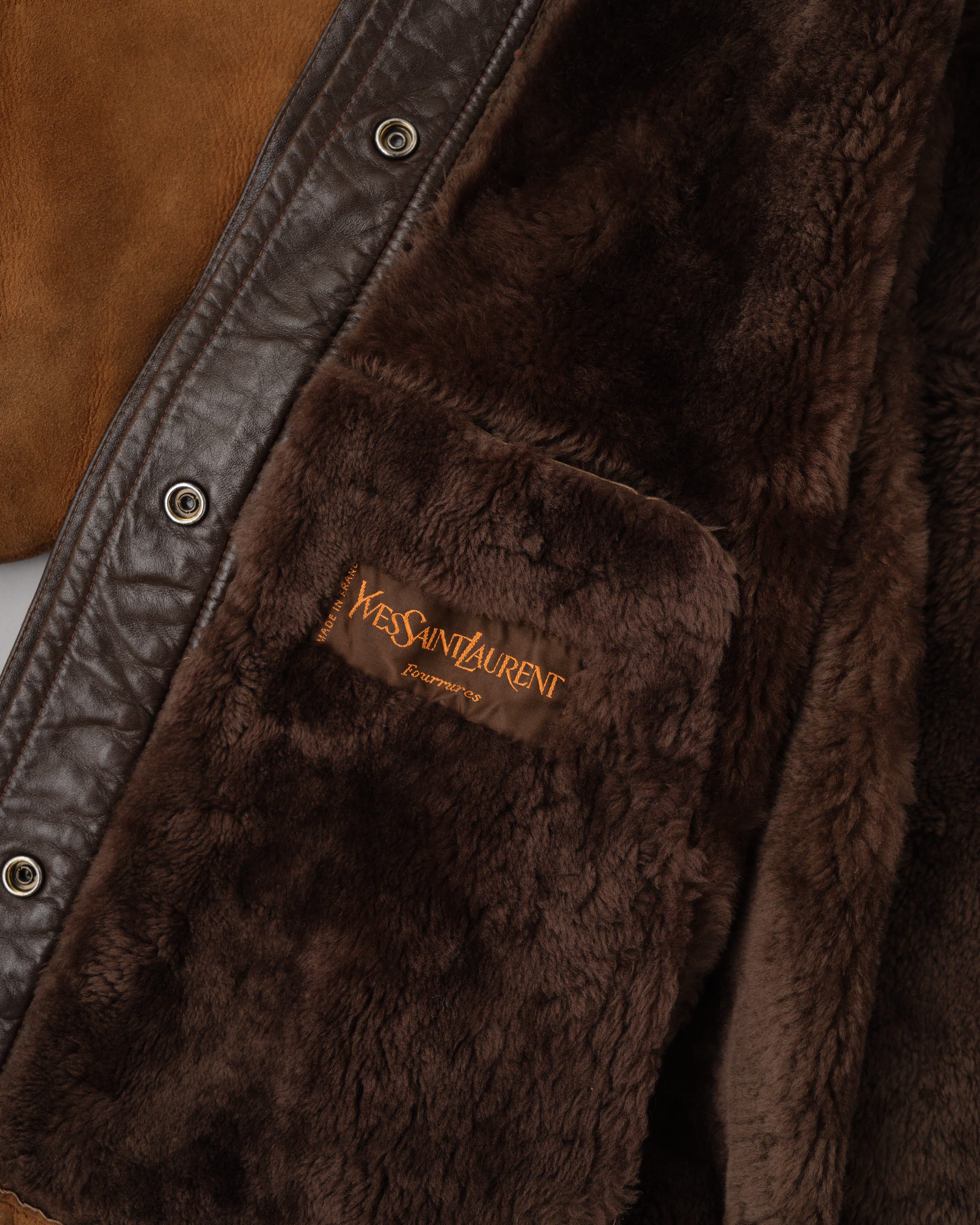 【~90's】Old Yves Saint Laurent Shearling Jacket "Fourrures"